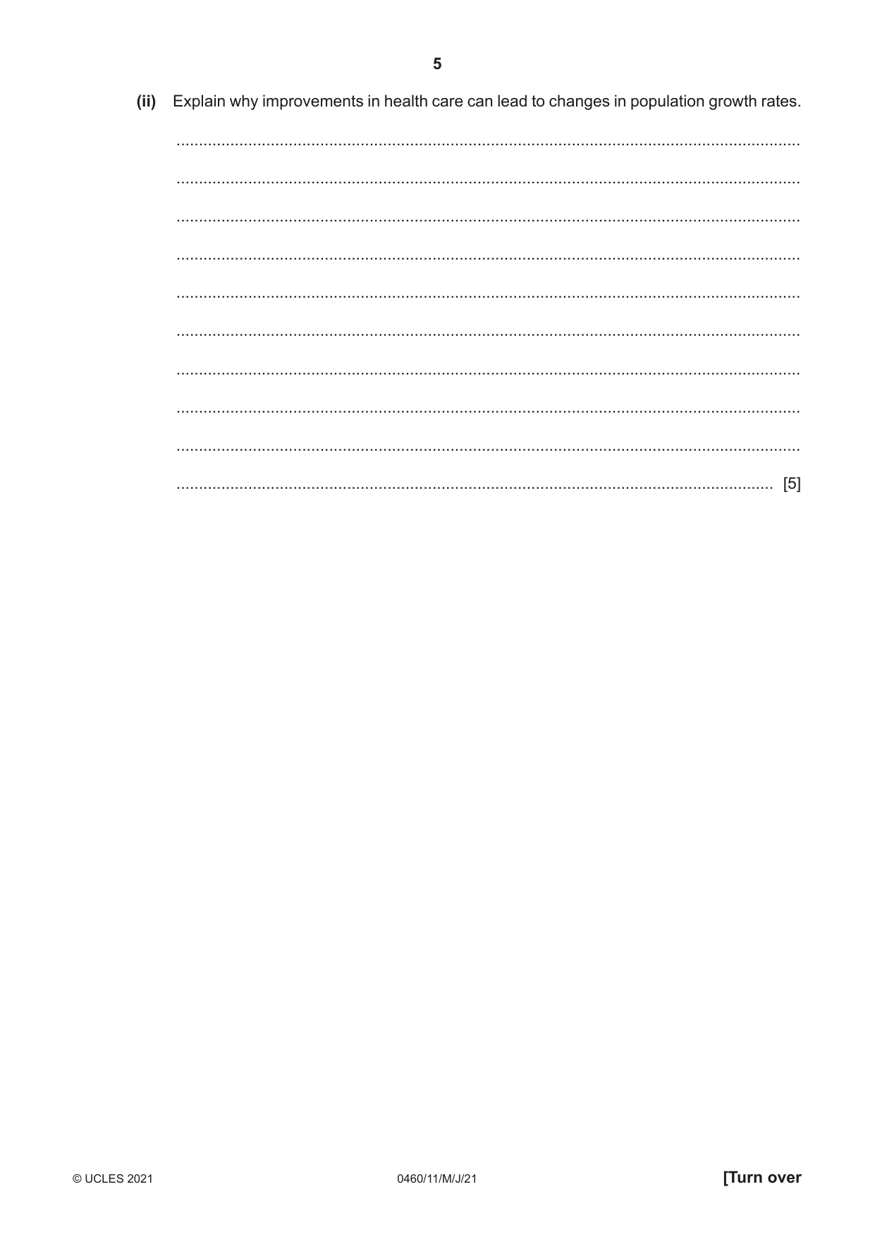 Cambridge IGCSE Geography 0460 2021 May/June Paper 1 · Variant 1 question paper, page 5 of 32