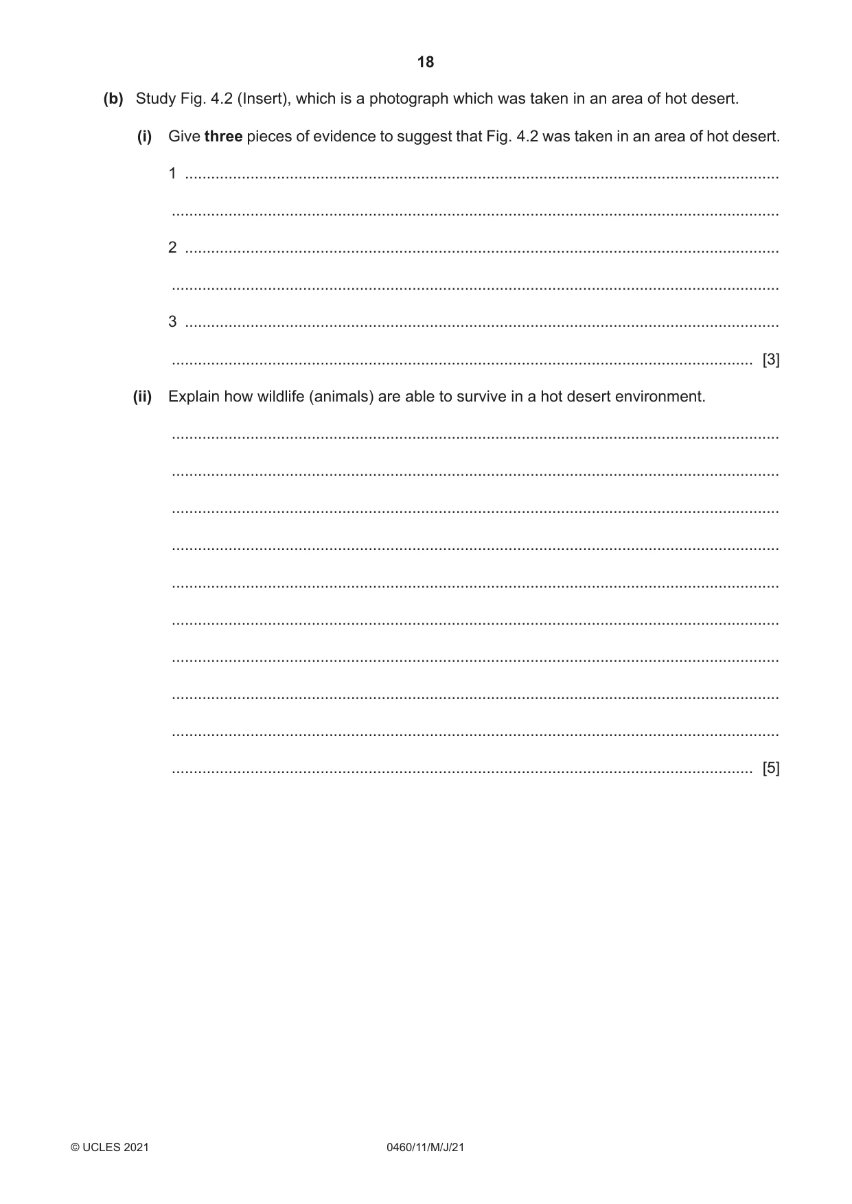 Cambridge IGCSE Geography 0460 2021 May/June Paper 1 · Variant 1 question paper, page 18 of 32