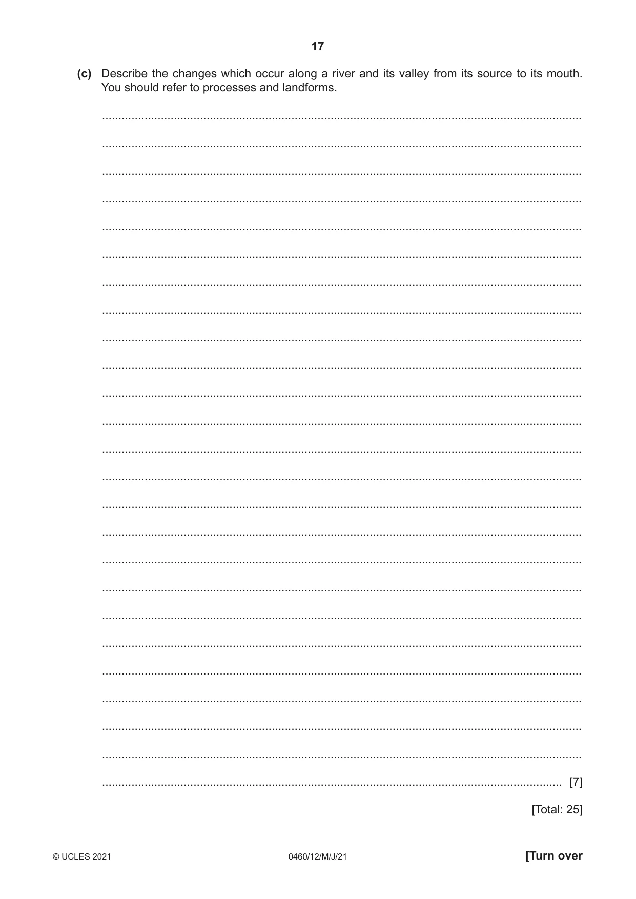 Cambridge IGCSE Geography 0460 2021 May/June Paper 1 · Variant 2 question paper, page 17 of 32