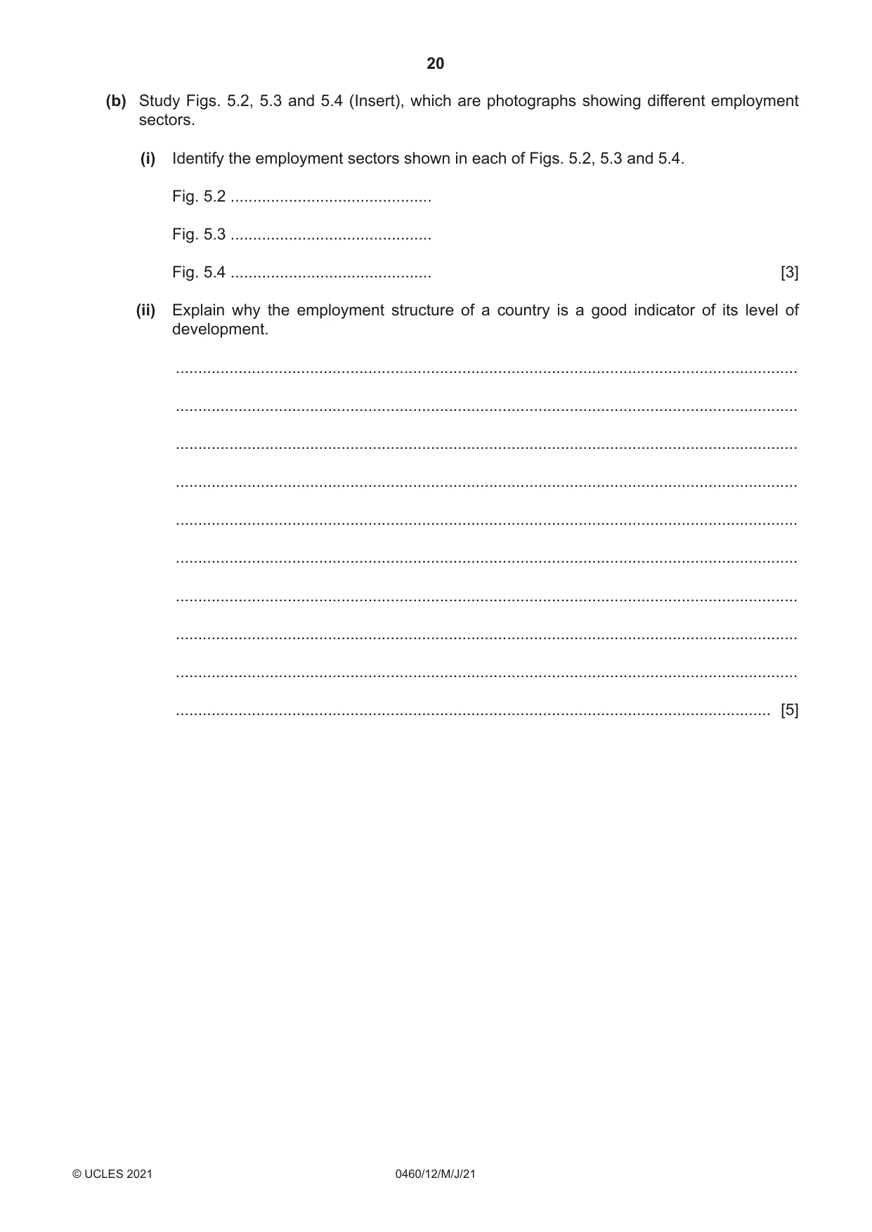Cambridge IGCSE Geography 0460 2021 May/June Paper 1 · Variant 2 question paper, page 20 of 32