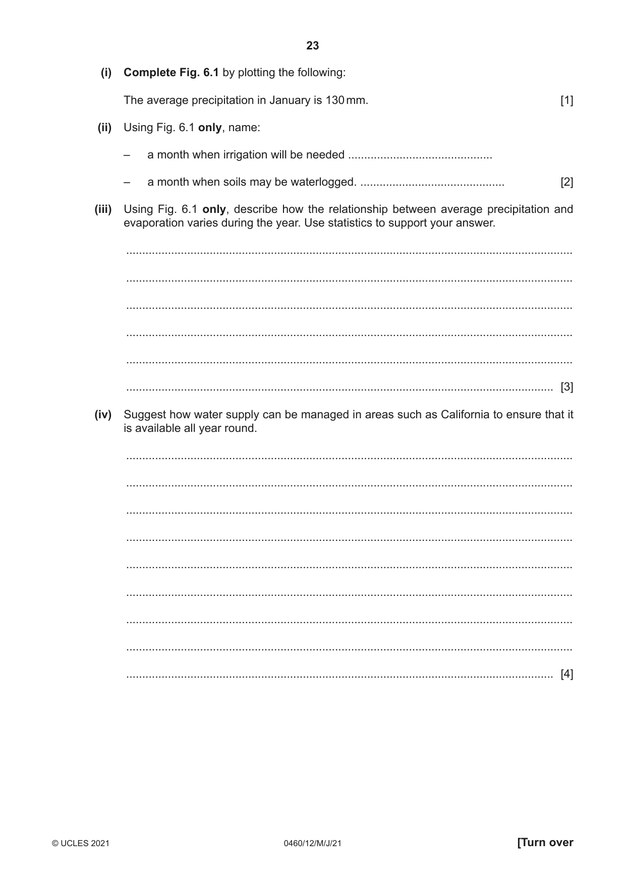 Cambridge IGCSE Geography 0460 2021 May/June Paper 1 · Variant 2 question paper, page 23 of 32