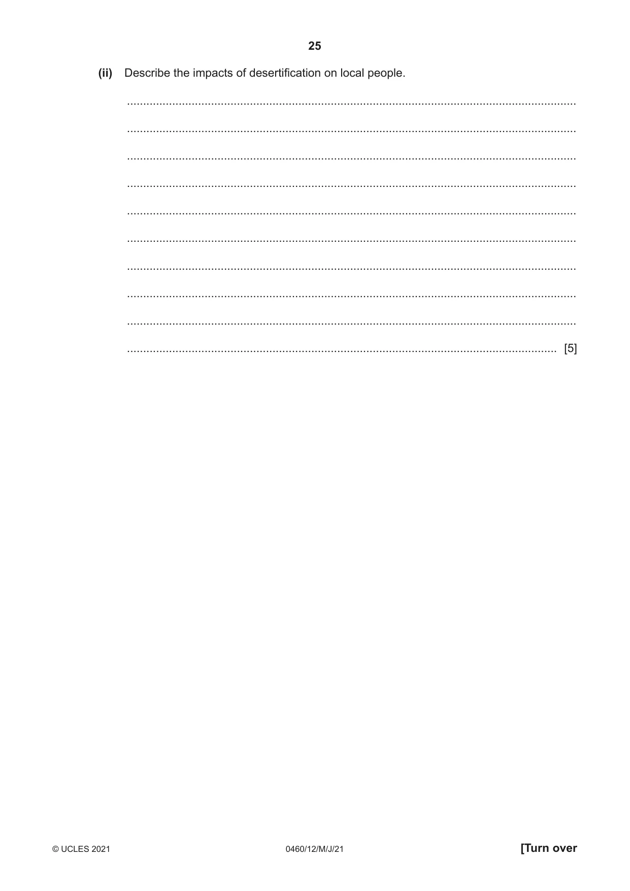 Cambridge IGCSE Geography 0460 2021 May/June Paper 1 · Variant 2 question paper, page 25 of 32