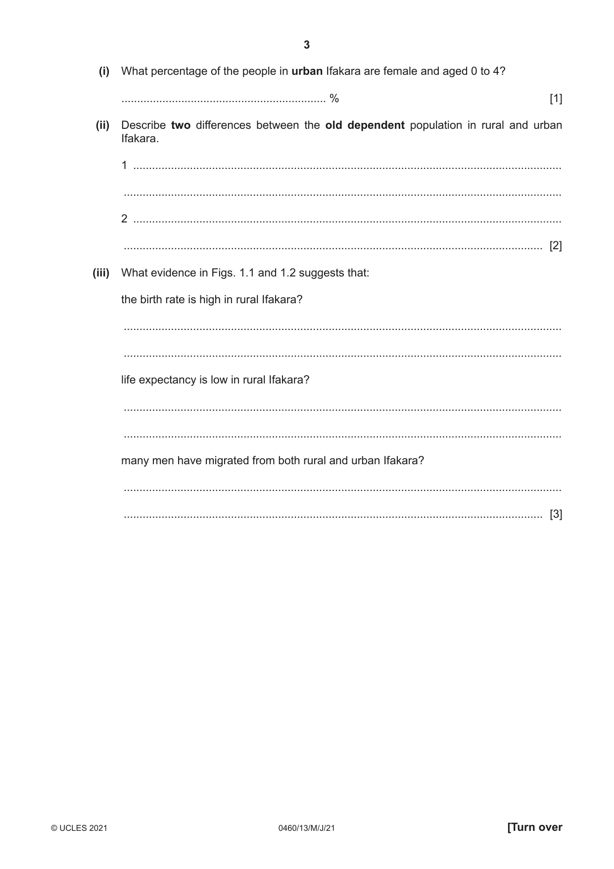 Cambridge IGCSE Geography 0460 2021 May/June Paper 1 · Variant 3 question paper, page 3 of 36