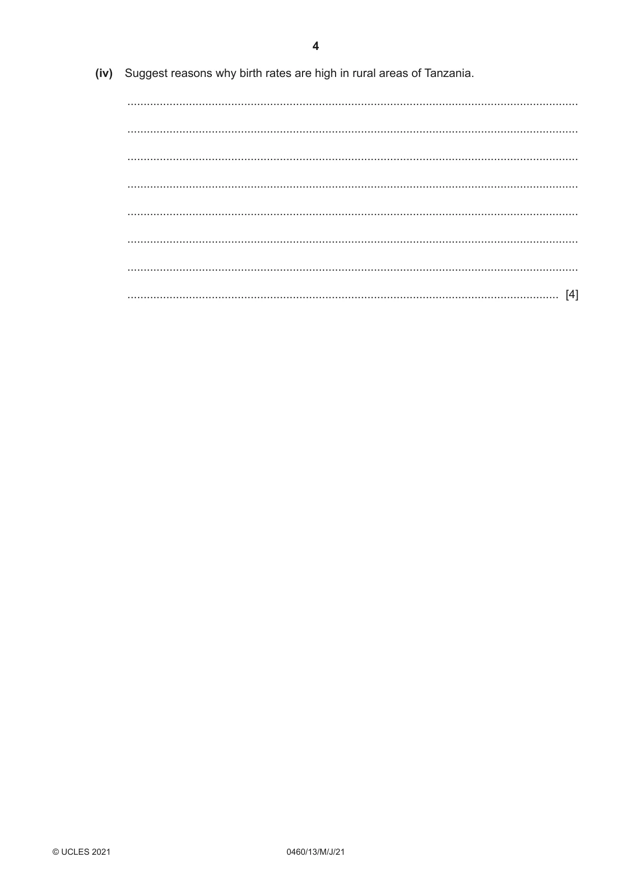 Cambridge IGCSE Geography 0460 2021 May/June Paper 1 · Variant 3 question paper, page 4 of 36