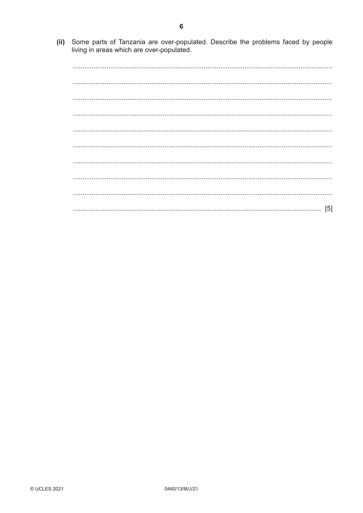 Cambridge IGCSE Geography 0460 2021 May/June Paper 1 · Variant 3 question paper, page 6 of 36