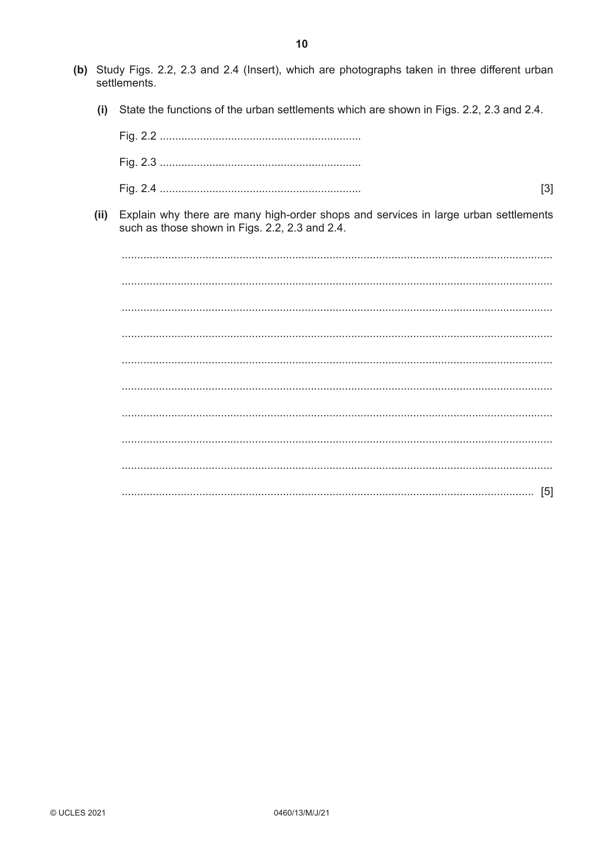 Cambridge IGCSE Geography 0460 2021 May/June Paper 1 · Variant 3 question paper, page 10 of 36