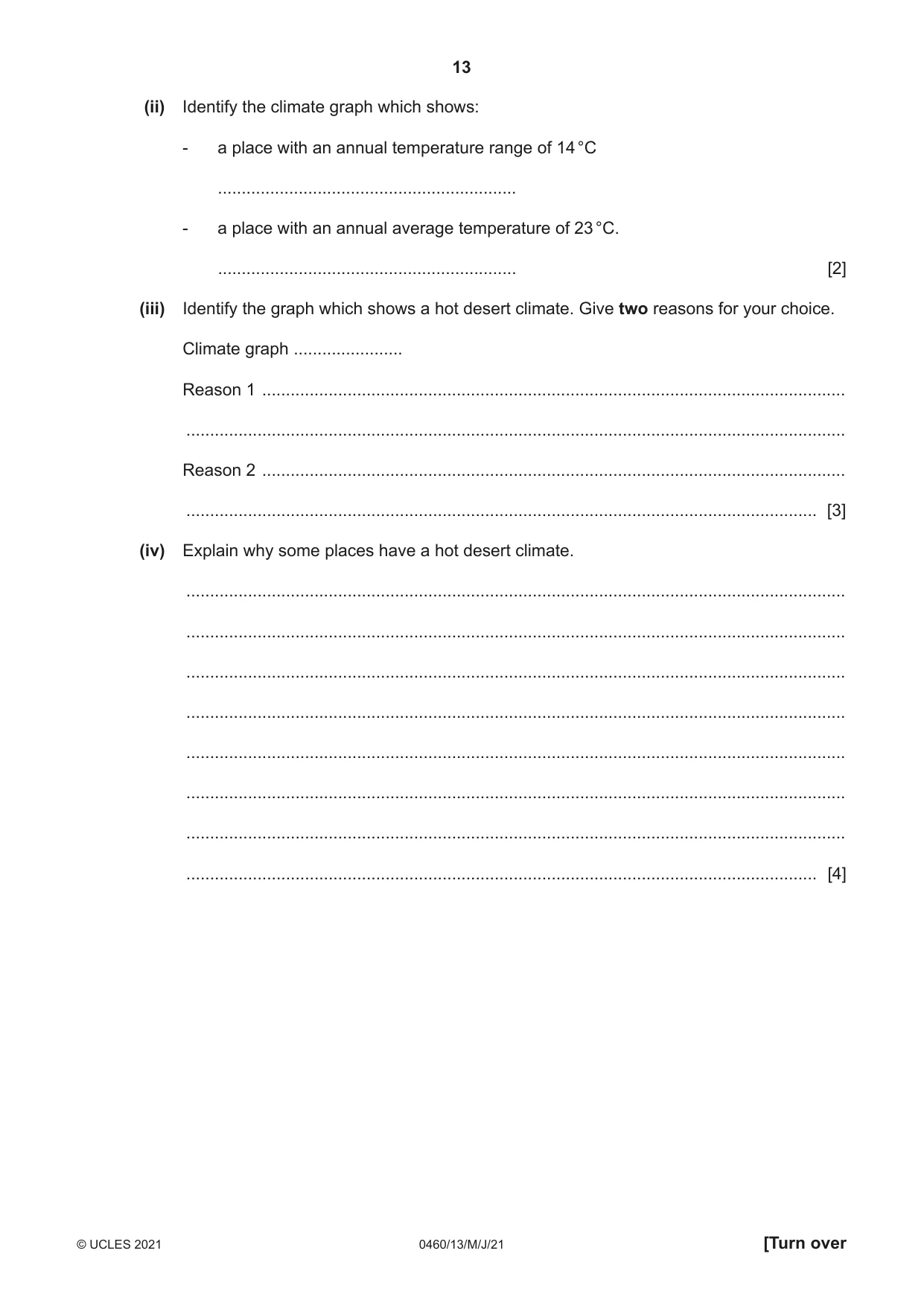Cambridge IGCSE Geography 0460 2021 May/June Paper 1 · Variant 3 question paper, page 13 of 36