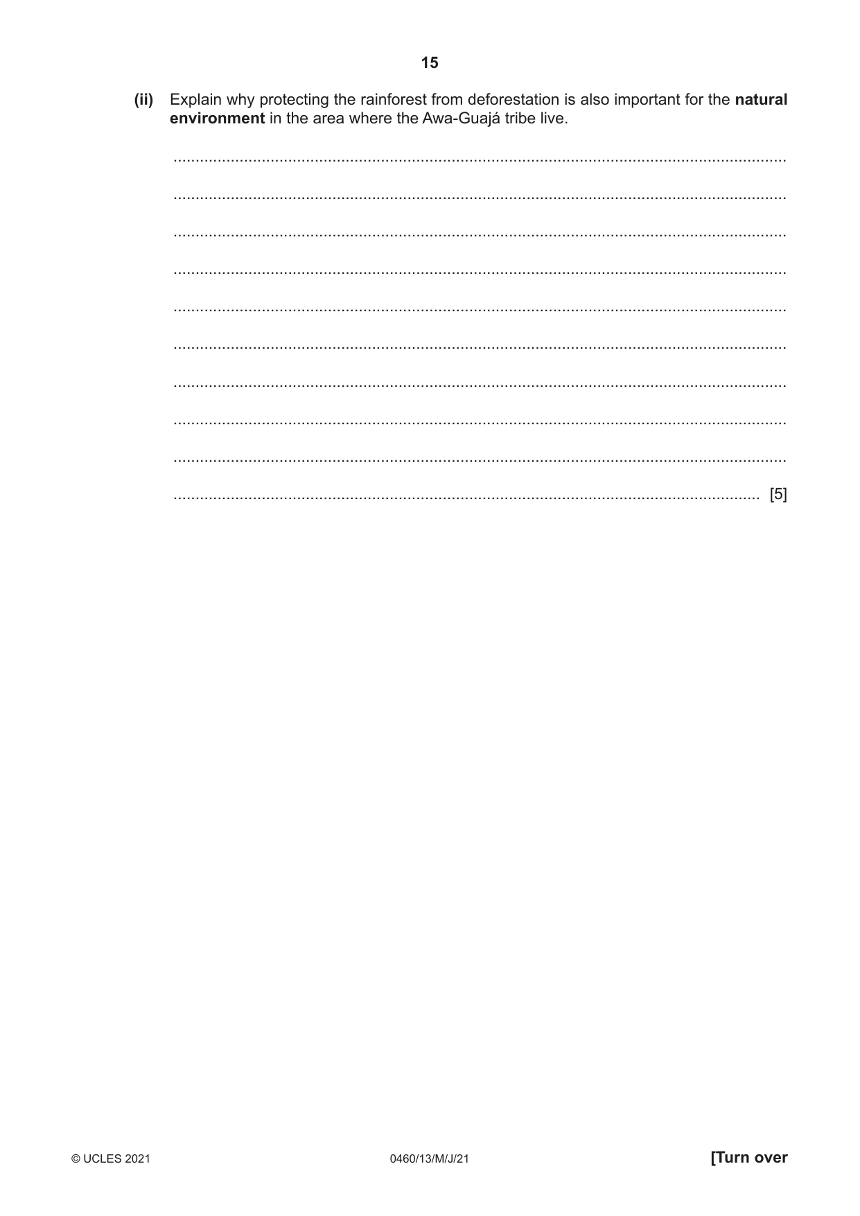 Cambridge IGCSE Geography 0460 2021 May/June Paper 1 · Variant 3 question paper, page 15 of 36