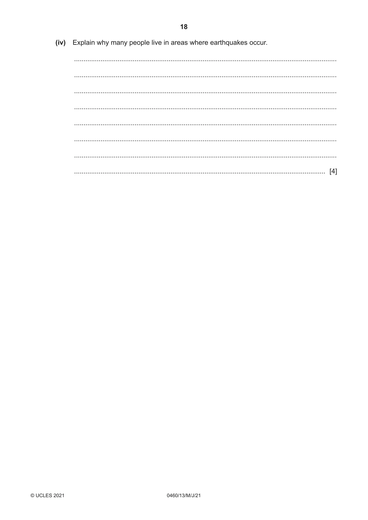 Cambridge IGCSE Geography 0460 2021 May/June Paper 1 · Variant 3 question paper, page 18 of 36