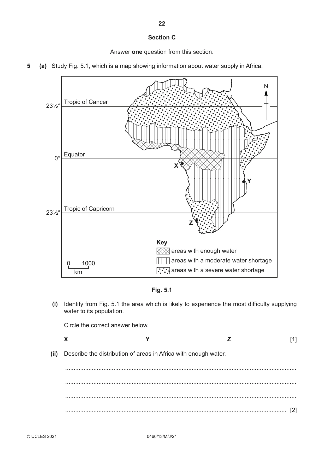 Cambridge IGCSE Geography 0460 2021 May/June Paper 1 · Variant 3 question paper, page 22 of 36