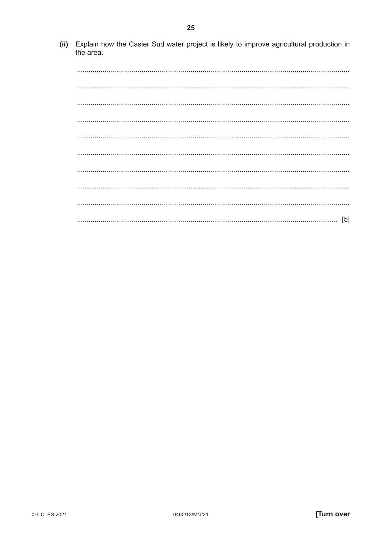 Cambridge IGCSE Geography 0460 2021 May/June Paper 1 · Variant 3 question paper, page 25 of 36