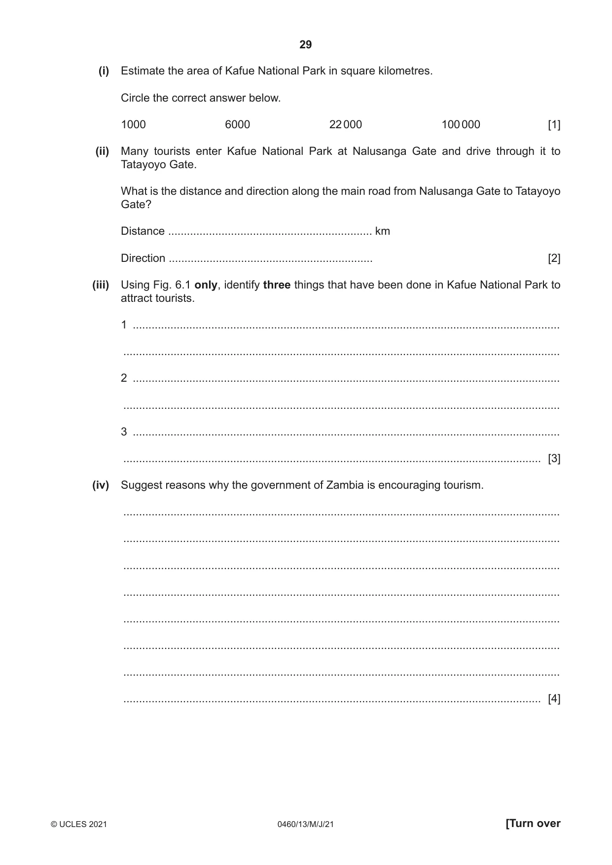 Cambridge IGCSE Geography 0460 2021 May/June Paper 1 · Variant 3 question paper, page 29 of 36