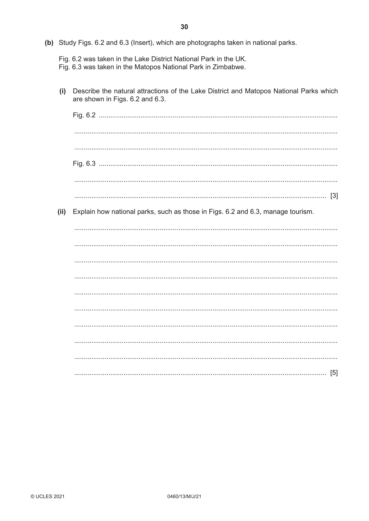 Cambridge IGCSE Geography 0460 2021 May/June Paper 1 · Variant 3 question paper, page 30 of 36