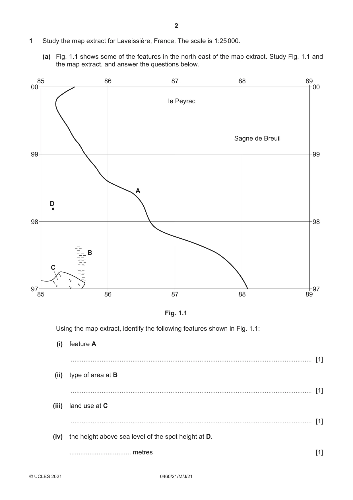 Cambridge IGCSE Geography 0460 2021 May/June Paper 2 · Variant 1 question paper, page 2 of 16