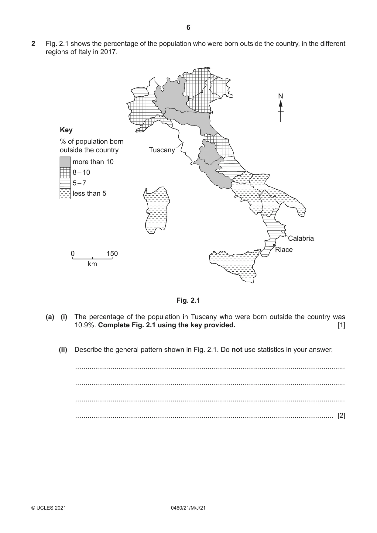 Cambridge IGCSE Geography 0460 2021 May/June Paper 2 · Variant 1 question paper, page 6 of 16