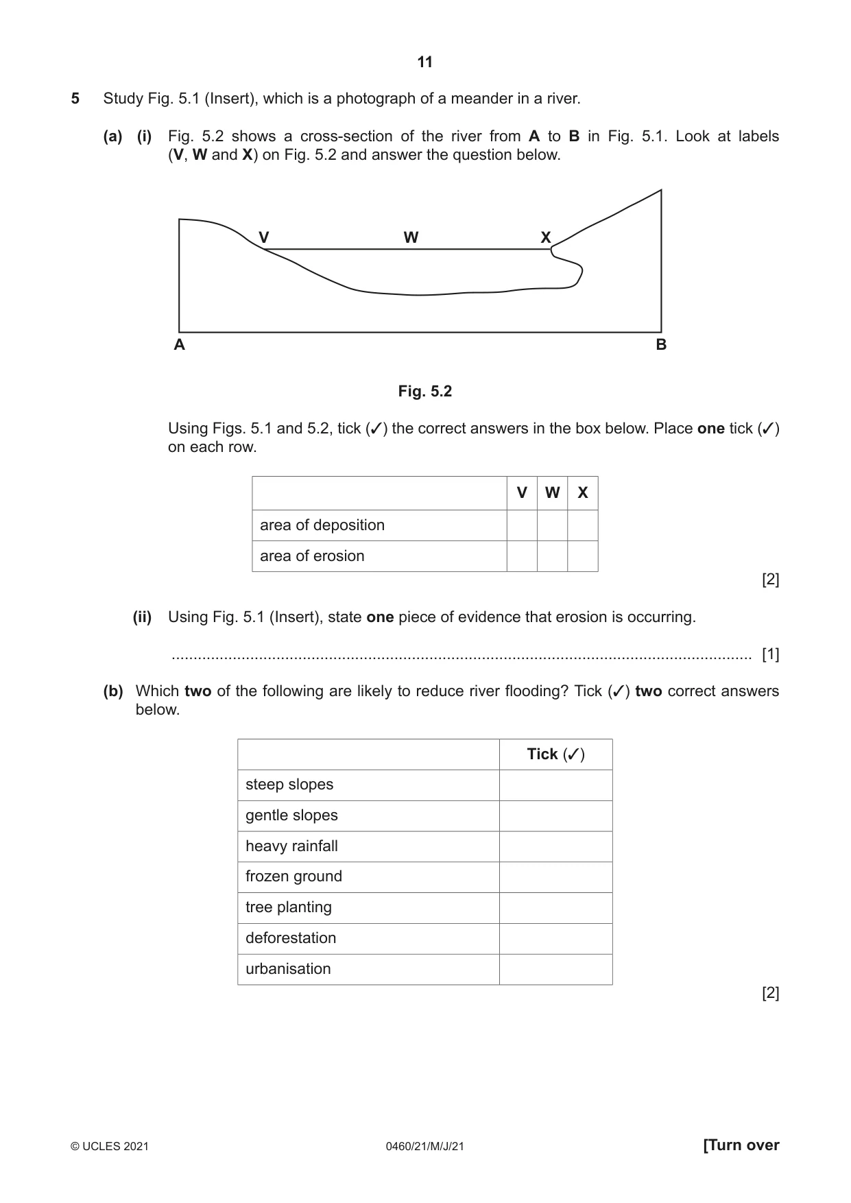 Cambridge IGCSE Geography 0460 2021 May/June Paper 2 · Variant 1 question paper, page 11 of 16