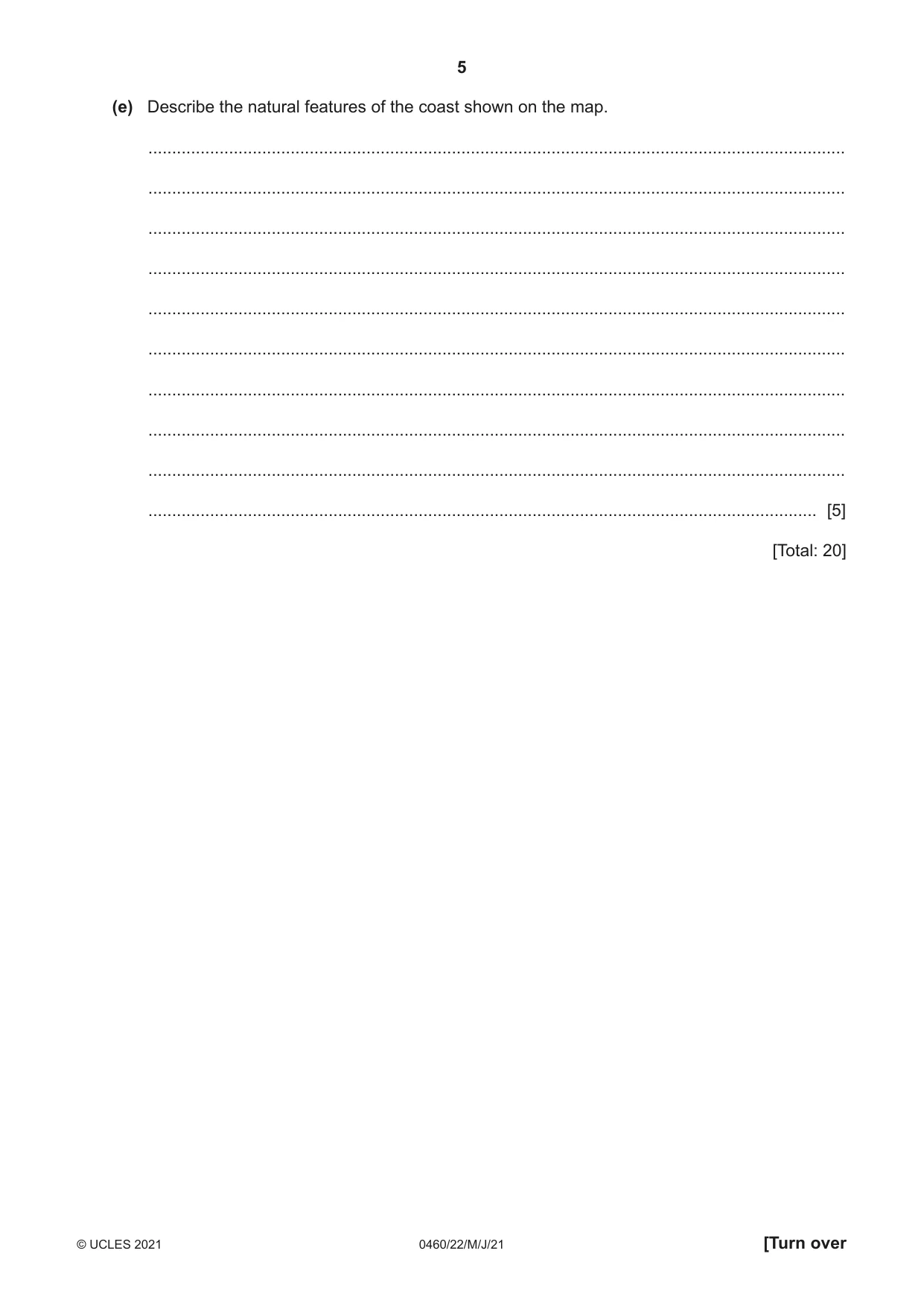 Cambridge IGCSE Geography 0460 2021 May/June Paper 2 · Variant 2 question paper, page 5 of 20