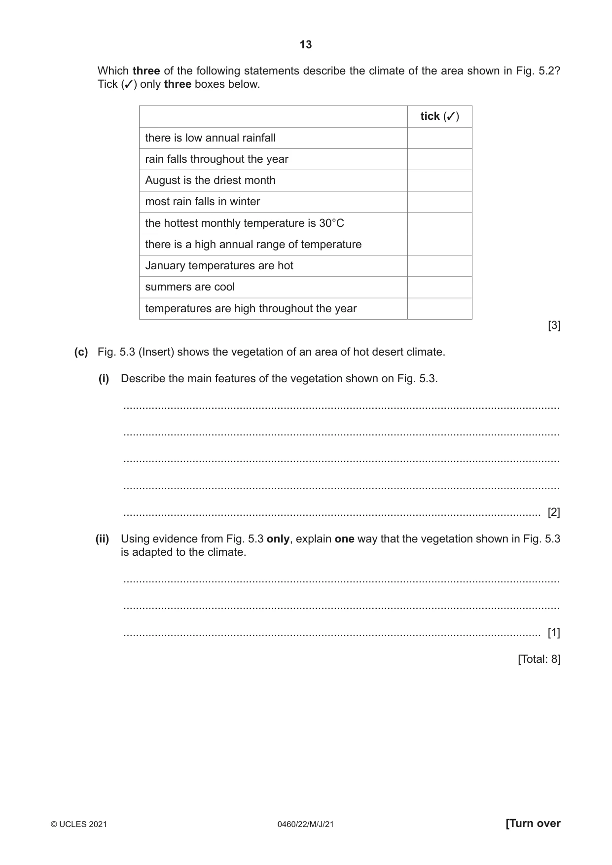 Cambridge IGCSE Geography 0460 2021 May/June Paper 2 · Variant 2 question paper, page 13 of 20