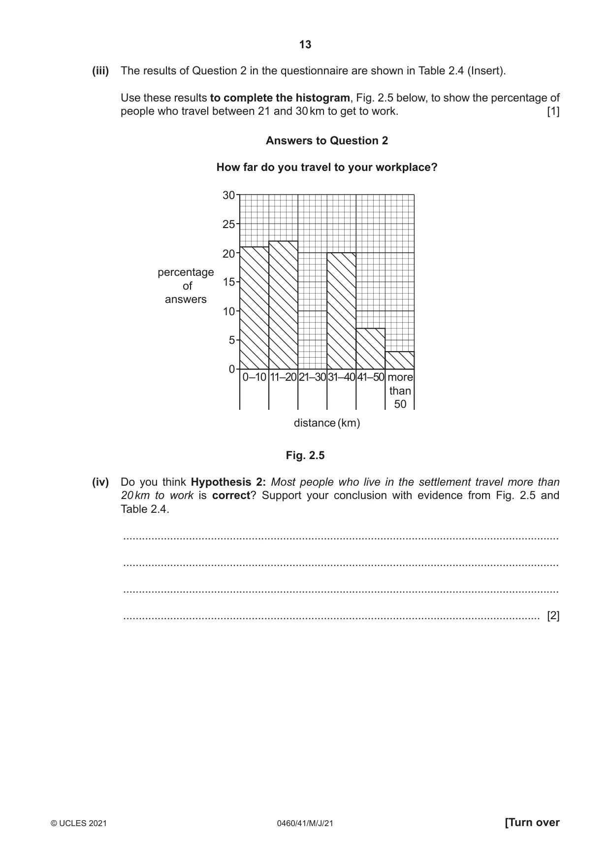 Cambridge IGCSE Geography 0460 2021 May/June Paper 4 · Variant 1 question paper, page 13 of 16
