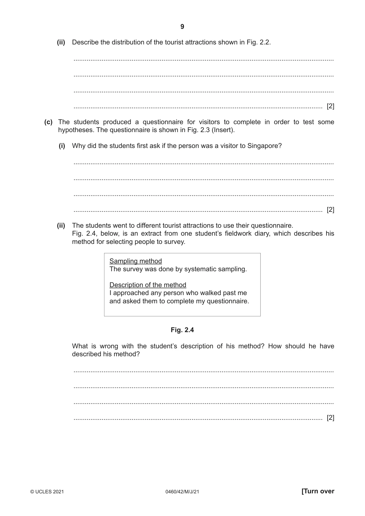 Cambridge IGCSE Geography 0460 2021 May/June Paper 4 · Variant 2 question paper, page 9 of 16