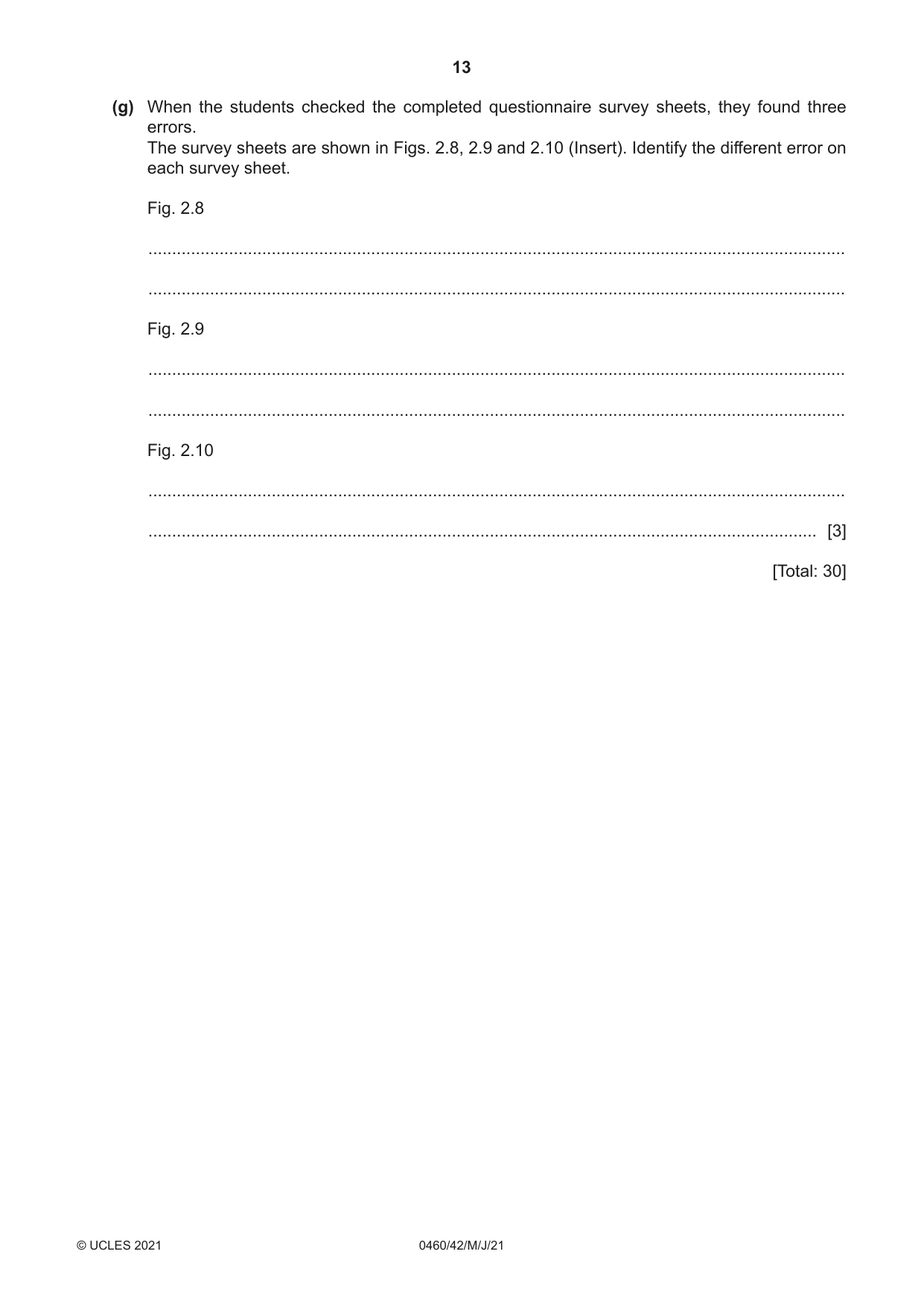 Cambridge IGCSE Geography 0460 2021 May/June Paper 4 · Variant 2 question paper, page 13 of 16