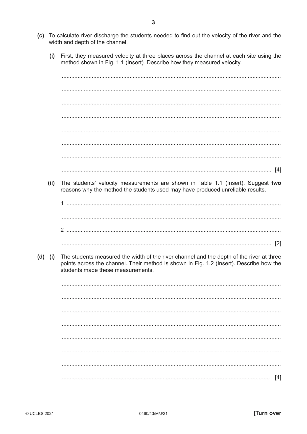 Cambridge IGCSE Geography 0460 2021 May/June Paper 4 · Variant 3 question paper, page 3 of 16