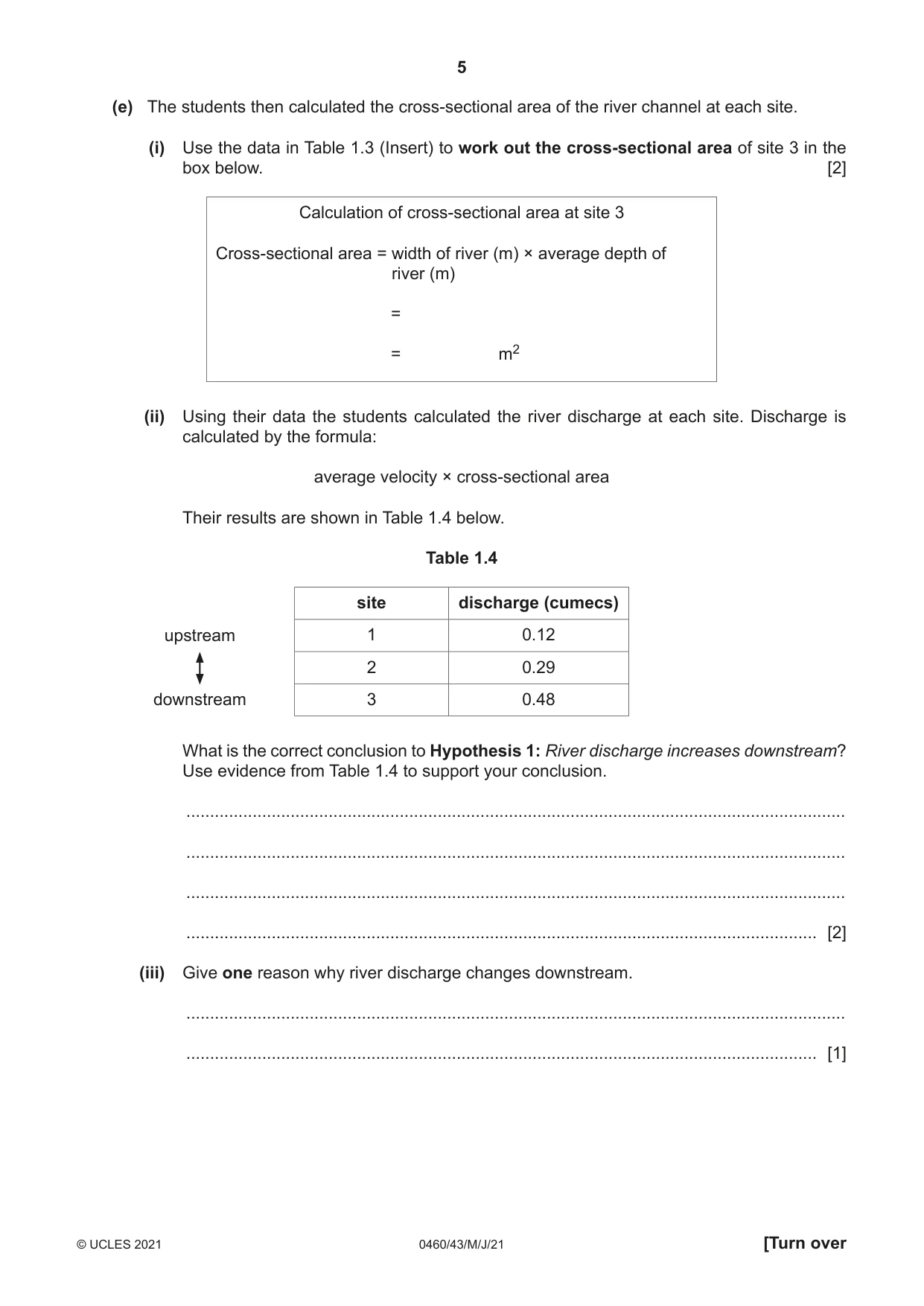 Cambridge IGCSE Geography 0460 2021 May/June Paper 4 · Variant 3 question paper, page 5 of 16