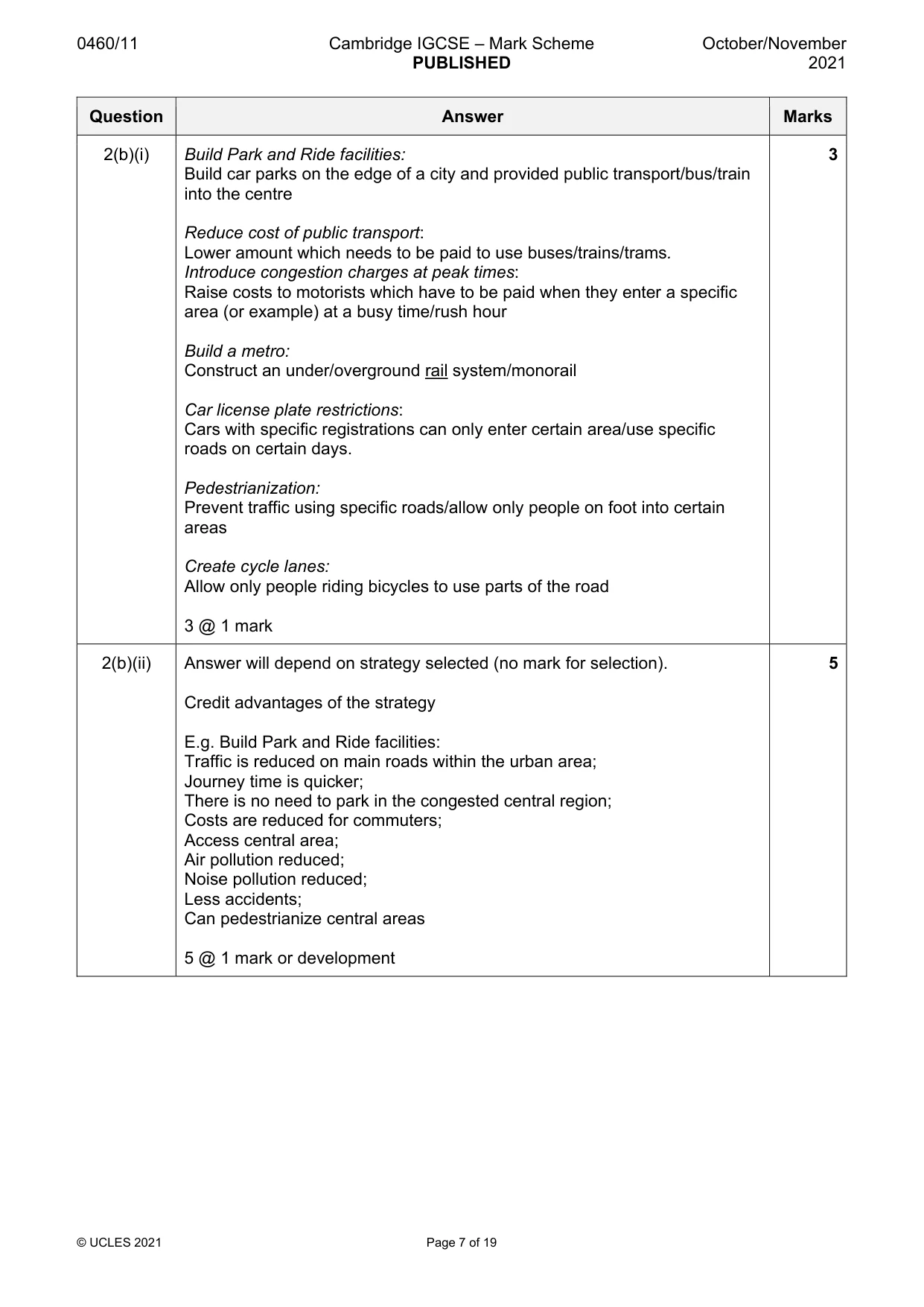 Mark scheme, page 7 of 19