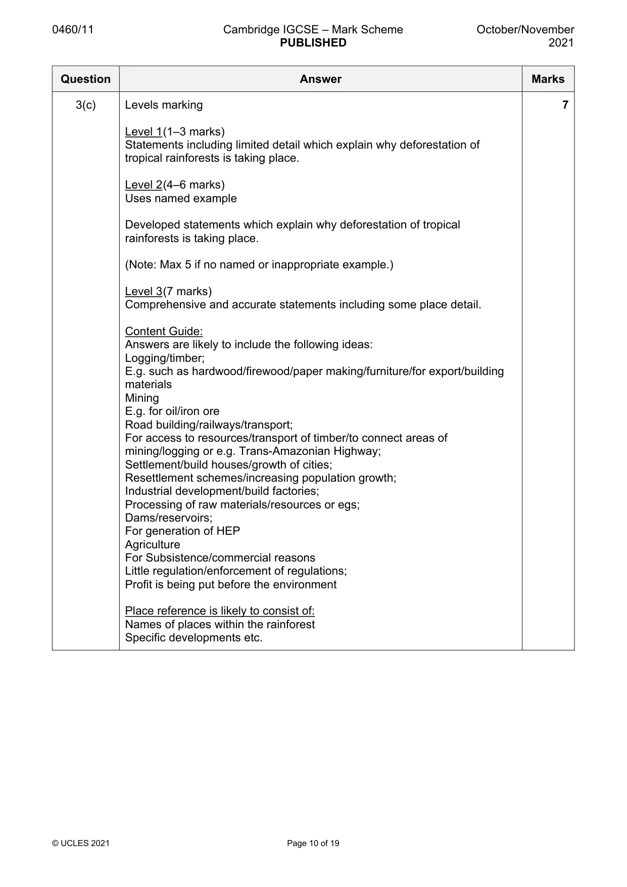 Mark scheme, page 10 of 19