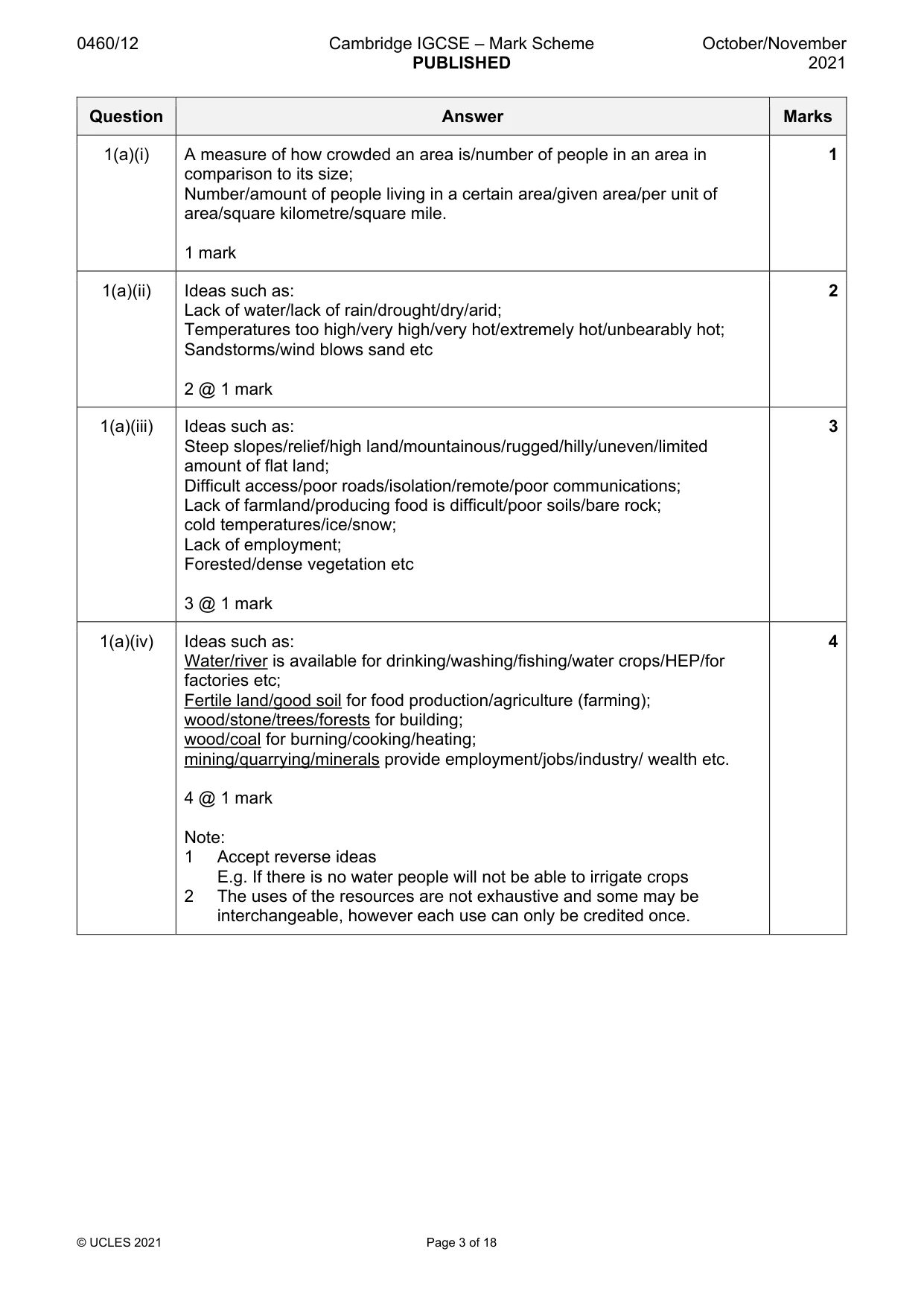 Mark scheme, page 3 of 18