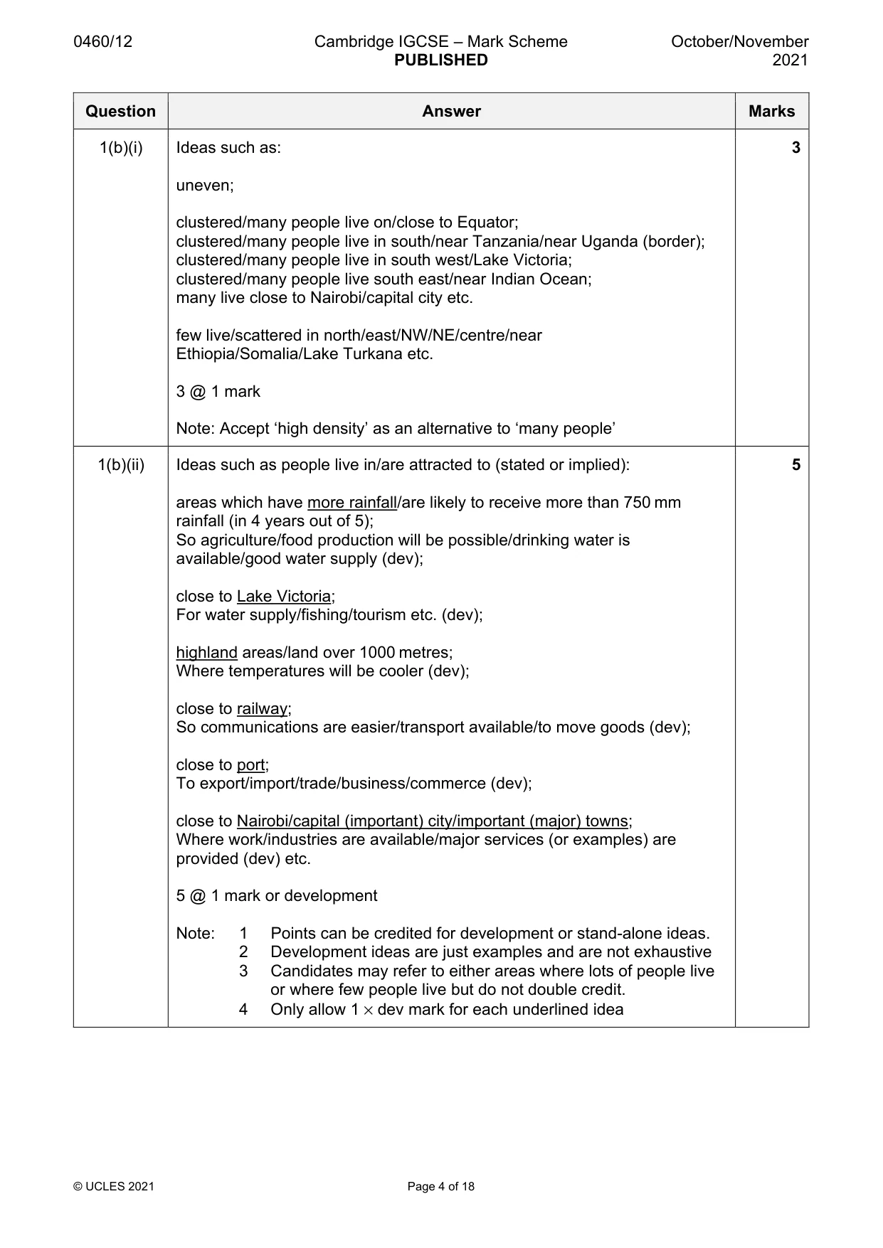 Mark scheme, page 4 of 18