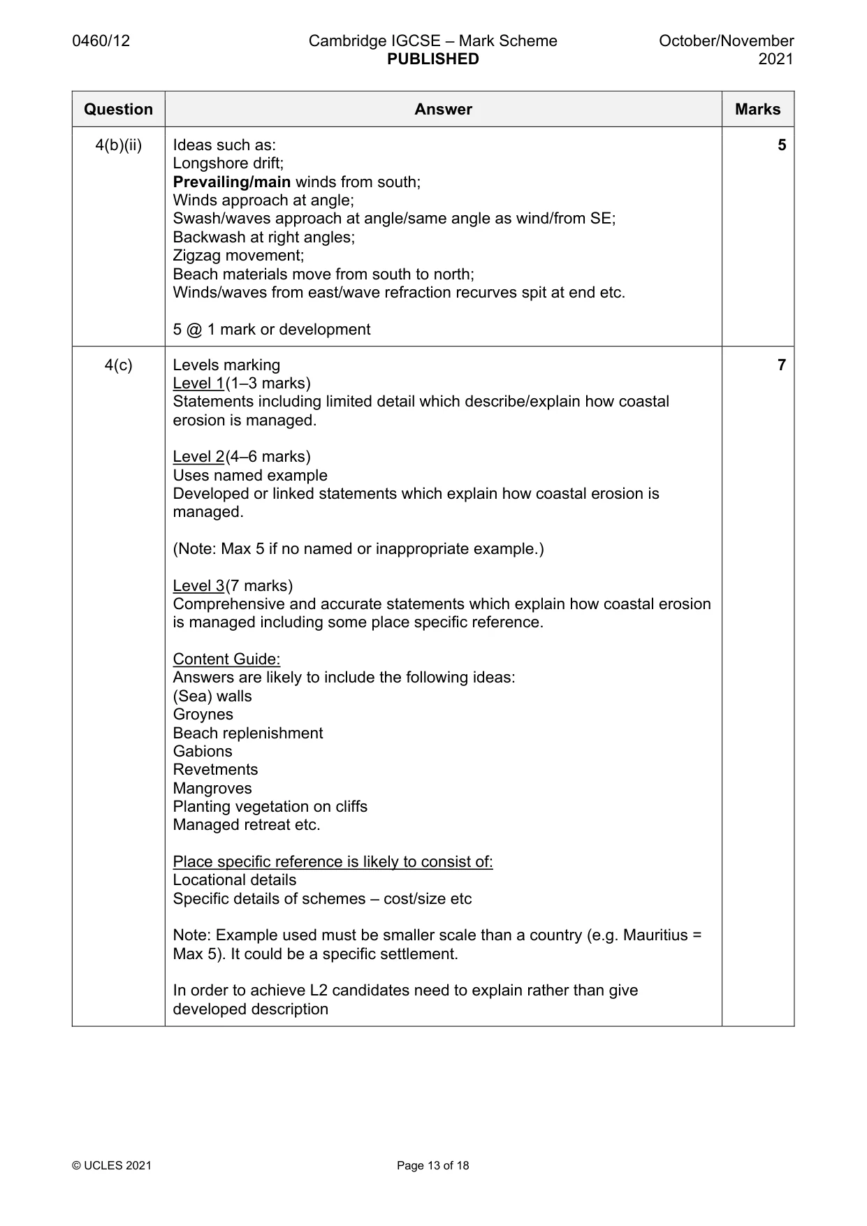 Mark scheme, page 13 of 18