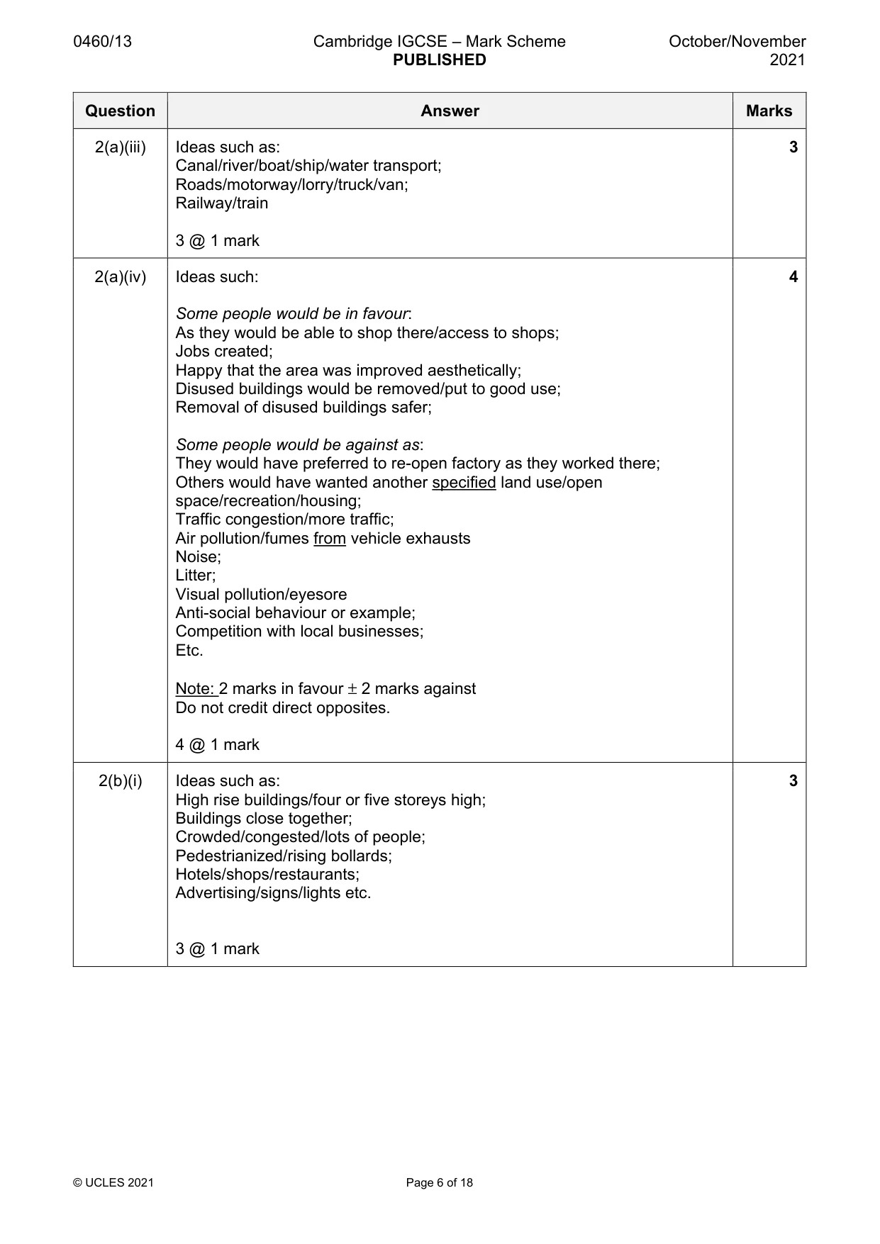 Mark scheme, page 6 of 18