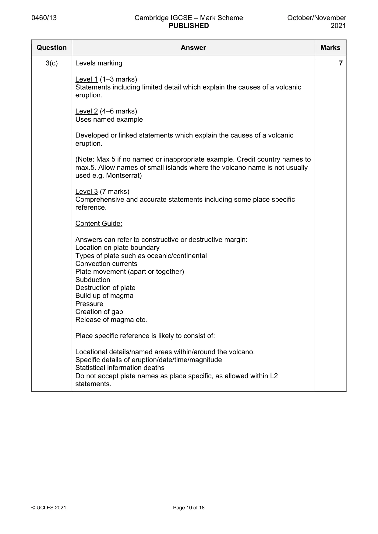 Mark scheme, page 10 of 18