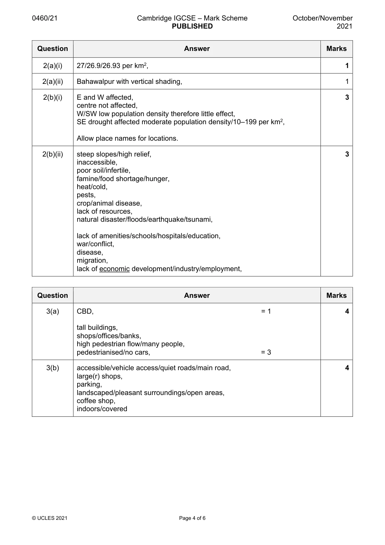 Mark scheme, page 4 of 6