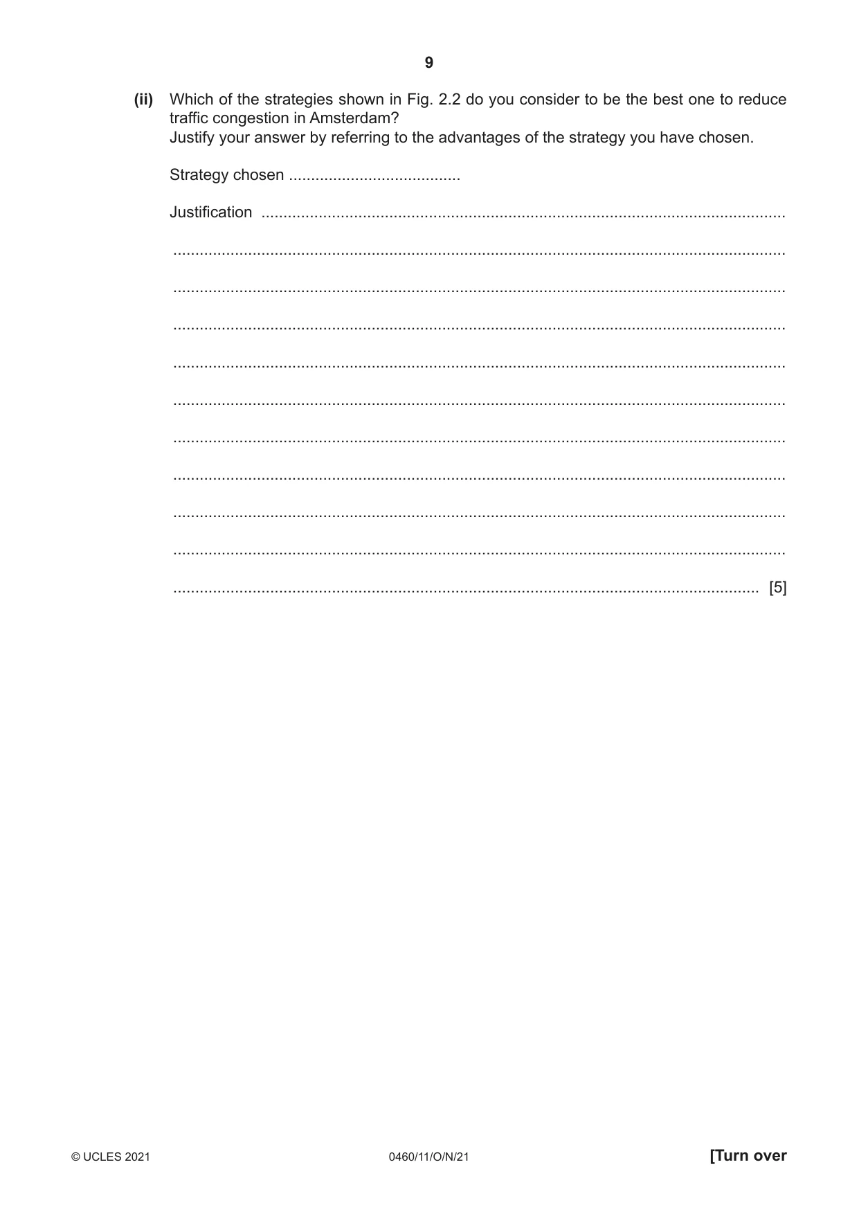 Cambridge IGCSE Geography 0460 2021 Oct/Nov Paper 1 · Variant 1 question paper, page 9 of 32