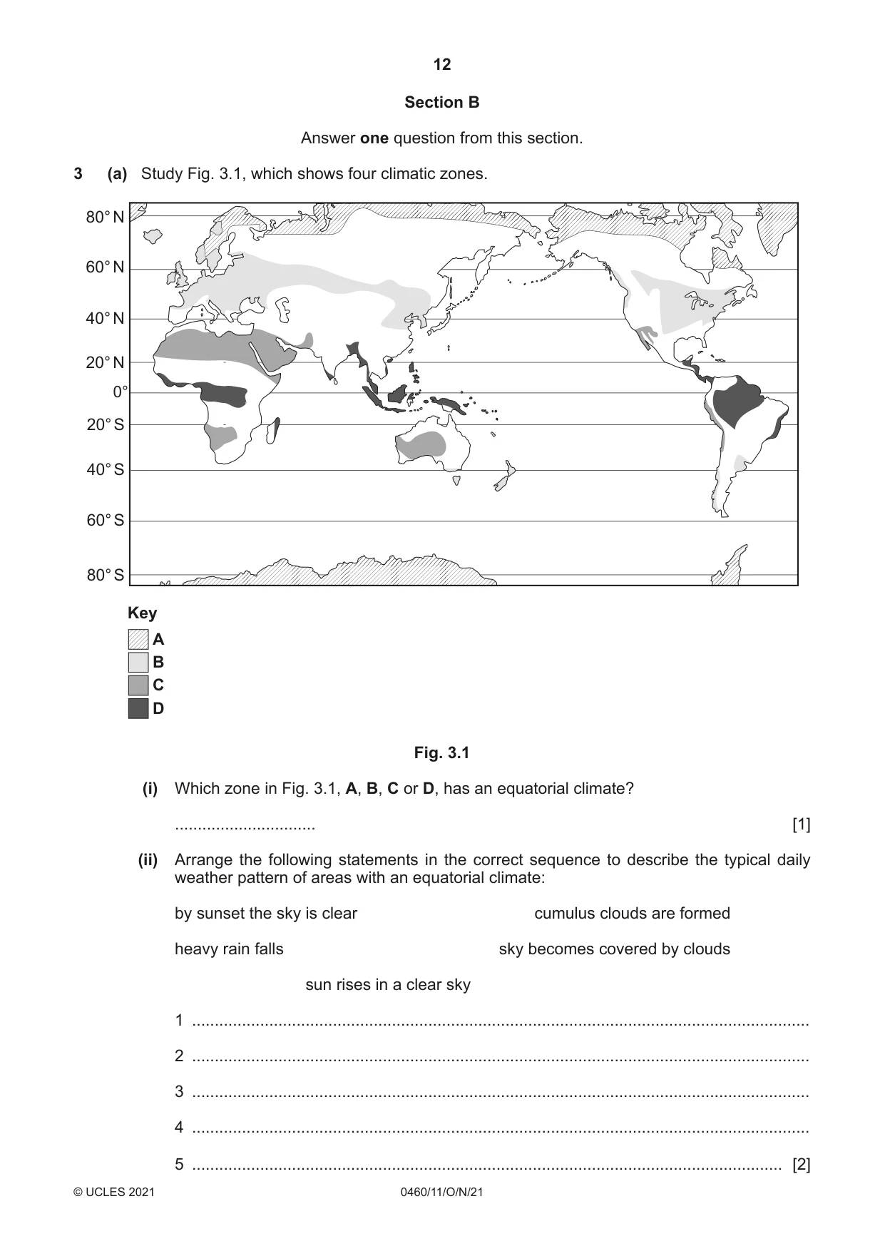 Cambridge IGCSE Geography 0460 2021 Oct/Nov Paper 1 · Variant 1 question paper, page 12 of 32