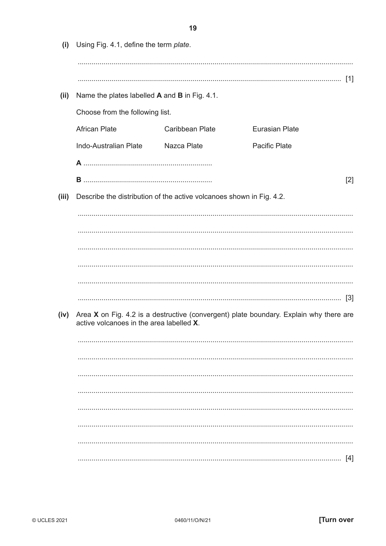 Cambridge IGCSE Geography 0460 2021 Oct/Nov Paper 1 · Variant 1 question paper, page 19 of 32
