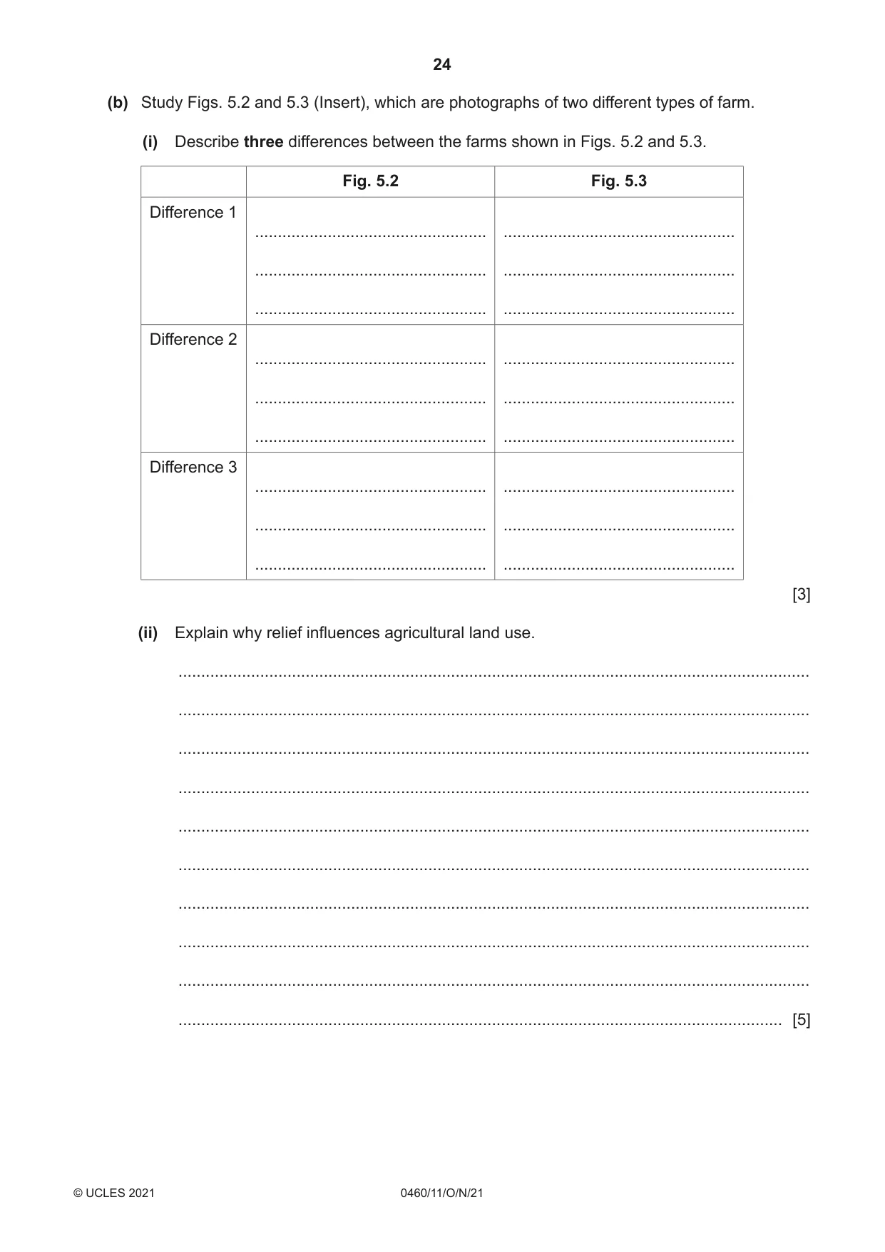 Cambridge IGCSE Geography 0460 2021 Oct/Nov Paper 1 · Variant 1 question paper, page 24 of 32