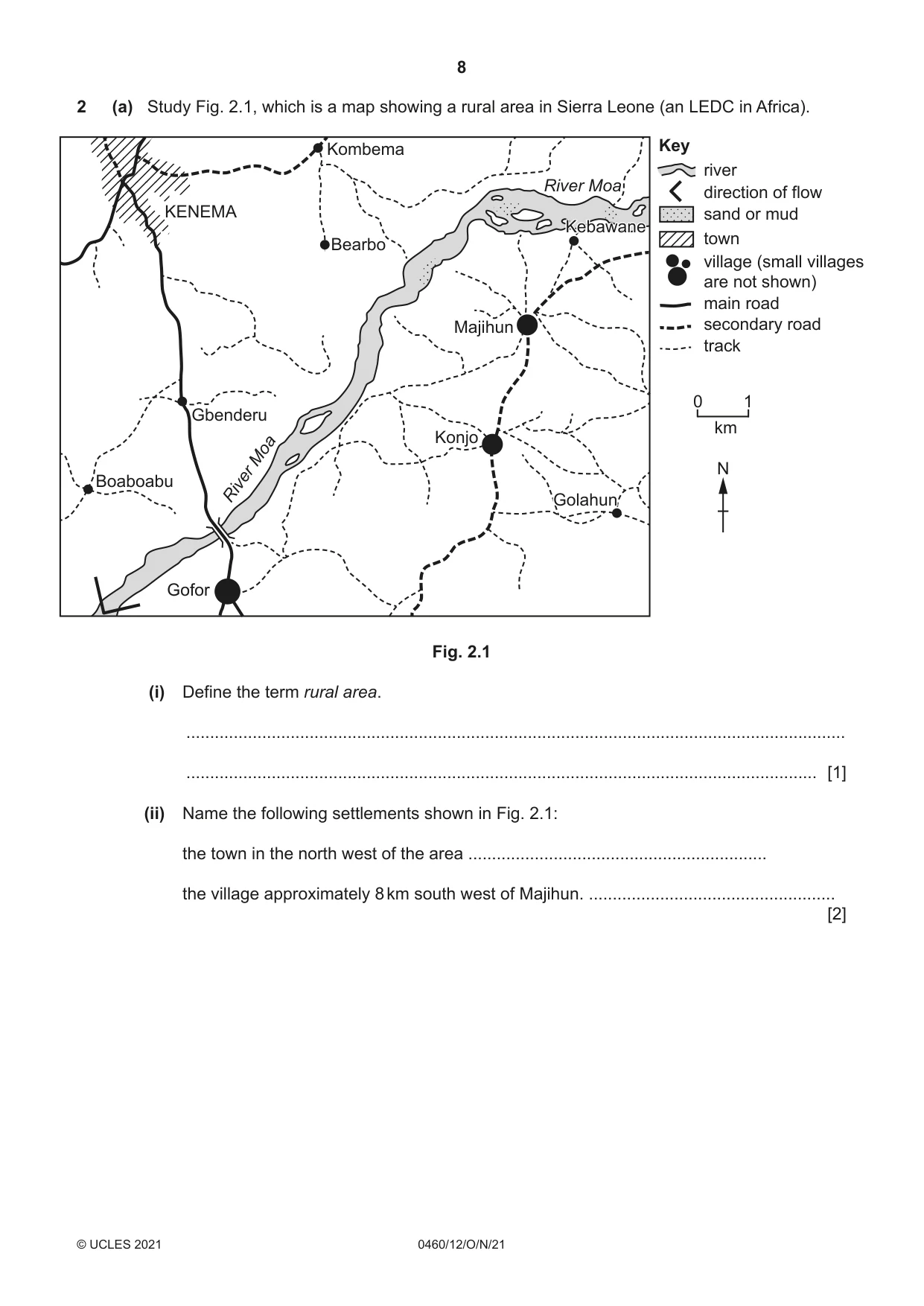 Cambridge IGCSE Geography 0460 2021 Oct/Nov Paper 1 · Variant 2 question paper, page 8 of 32