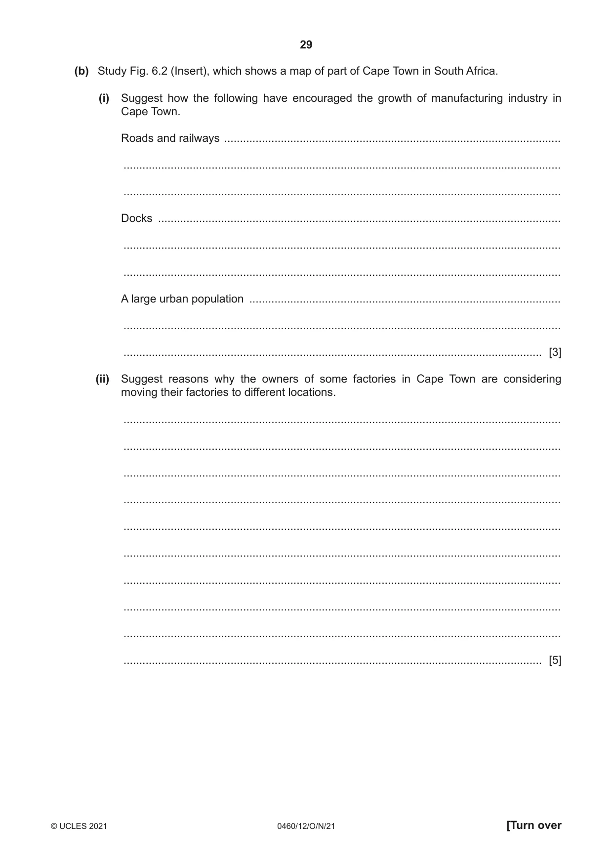 Cambridge IGCSE Geography 0460 2021 Oct/Nov Paper 1 · Variant 2 question paper, page 29 of 32