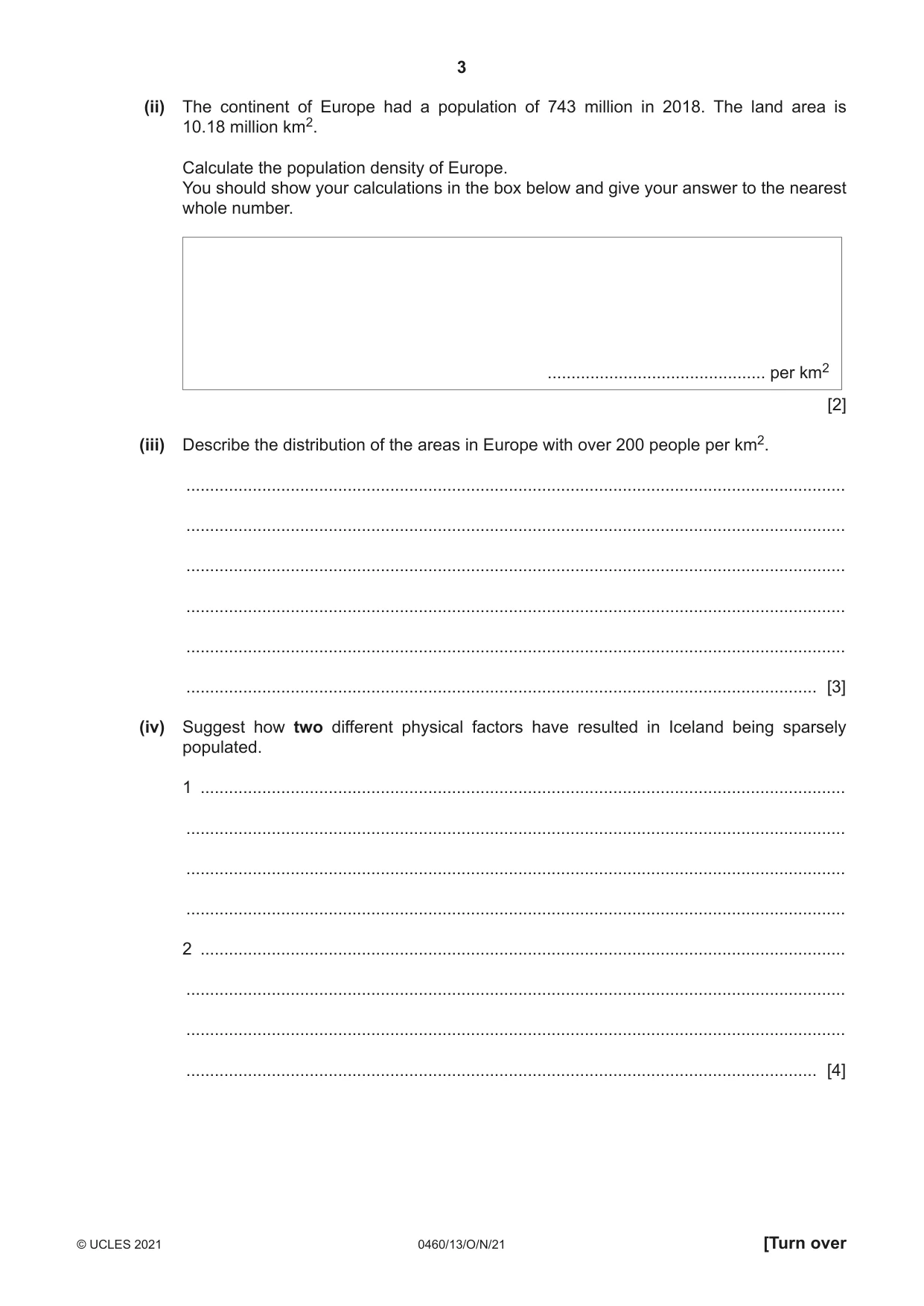 Cambridge IGCSE Geography 0460 2021 Oct/Nov Paper 1 · Variant 3 question paper, page 3 of 28