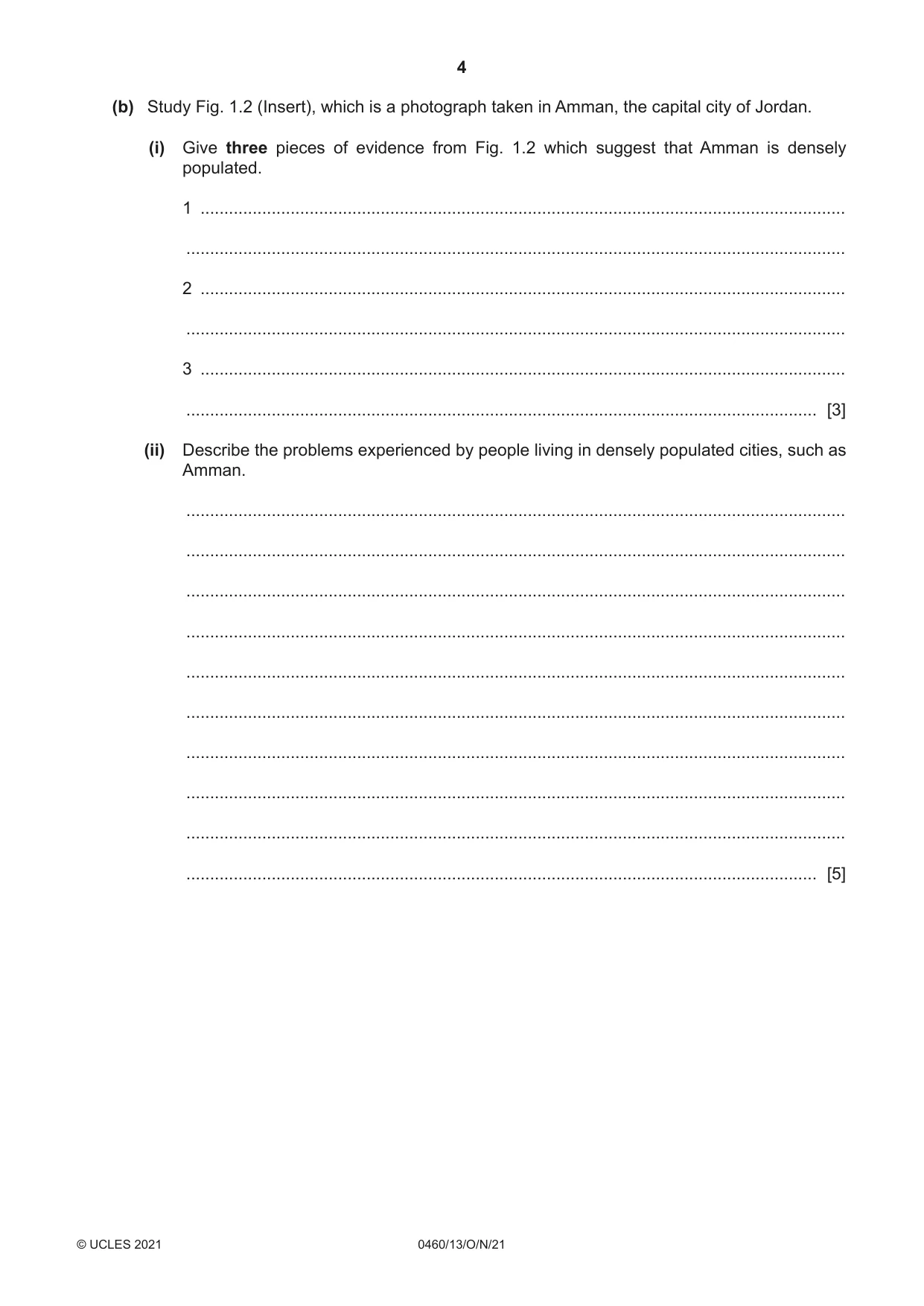 Cambridge IGCSE Geography 0460 2021 Oct/Nov Paper 1 · Variant 3 question paper, page 4 of 28