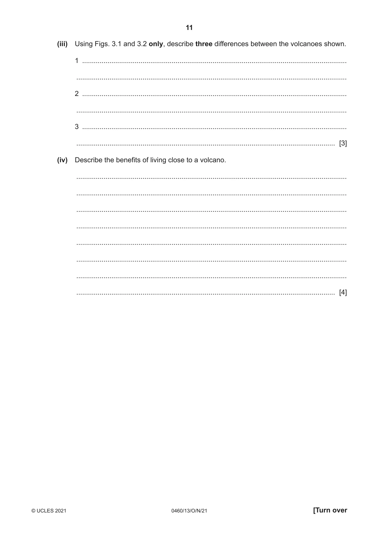Cambridge IGCSE Geography 0460 2021 Oct/Nov Paper 1 · Variant 3 question paper, page 11 of 28