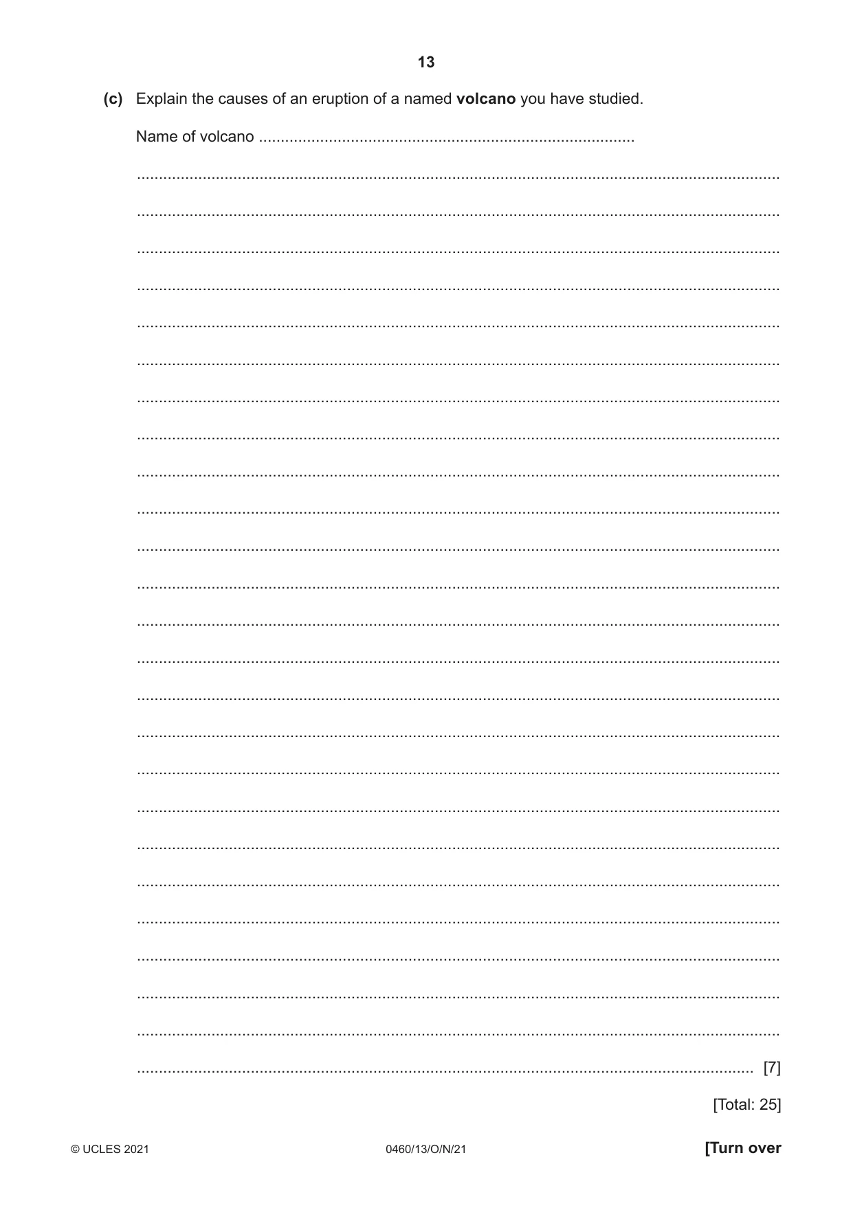 Cambridge IGCSE Geography 0460 2021 Oct/Nov Paper 1 · Variant 3 question paper, page 13 of 28