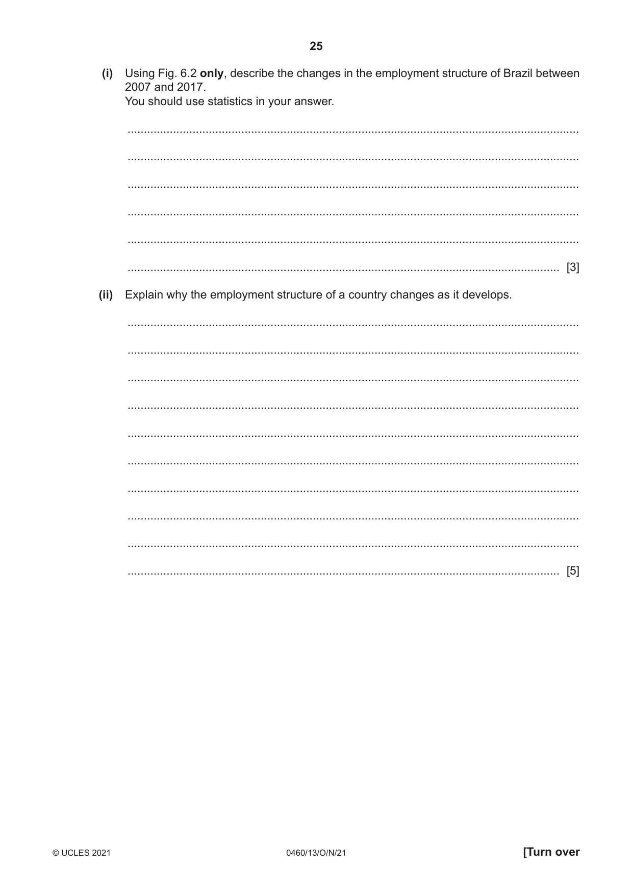 Cambridge IGCSE Geography 0460 2021 Oct/Nov Paper 1 · Variant 3 question paper, page 25 of 28