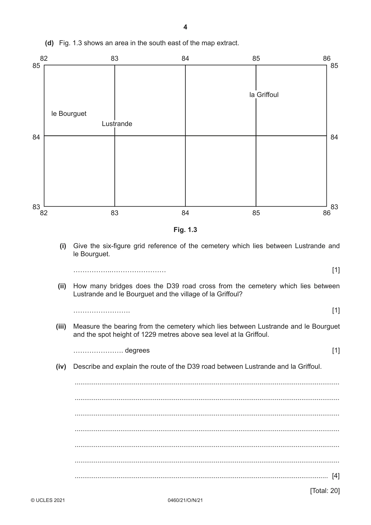 Cambridge IGCSE Geography 0460 2021 Oct/Nov Paper 2 · Variant 1 question paper, page 4 of 16