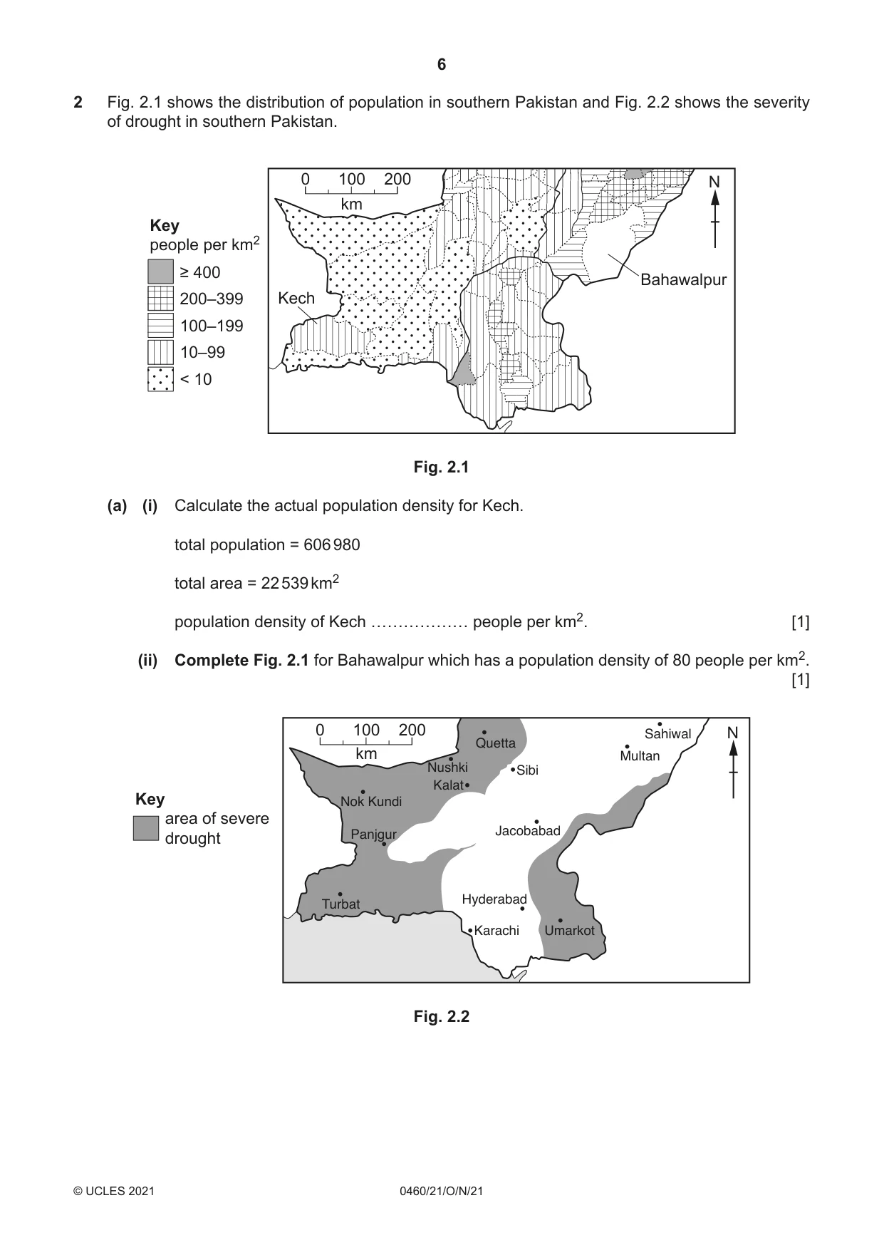 Cambridge IGCSE Geography 0460 2021 Oct/Nov Paper 2 · Variant 1 question paper, page 6 of 16