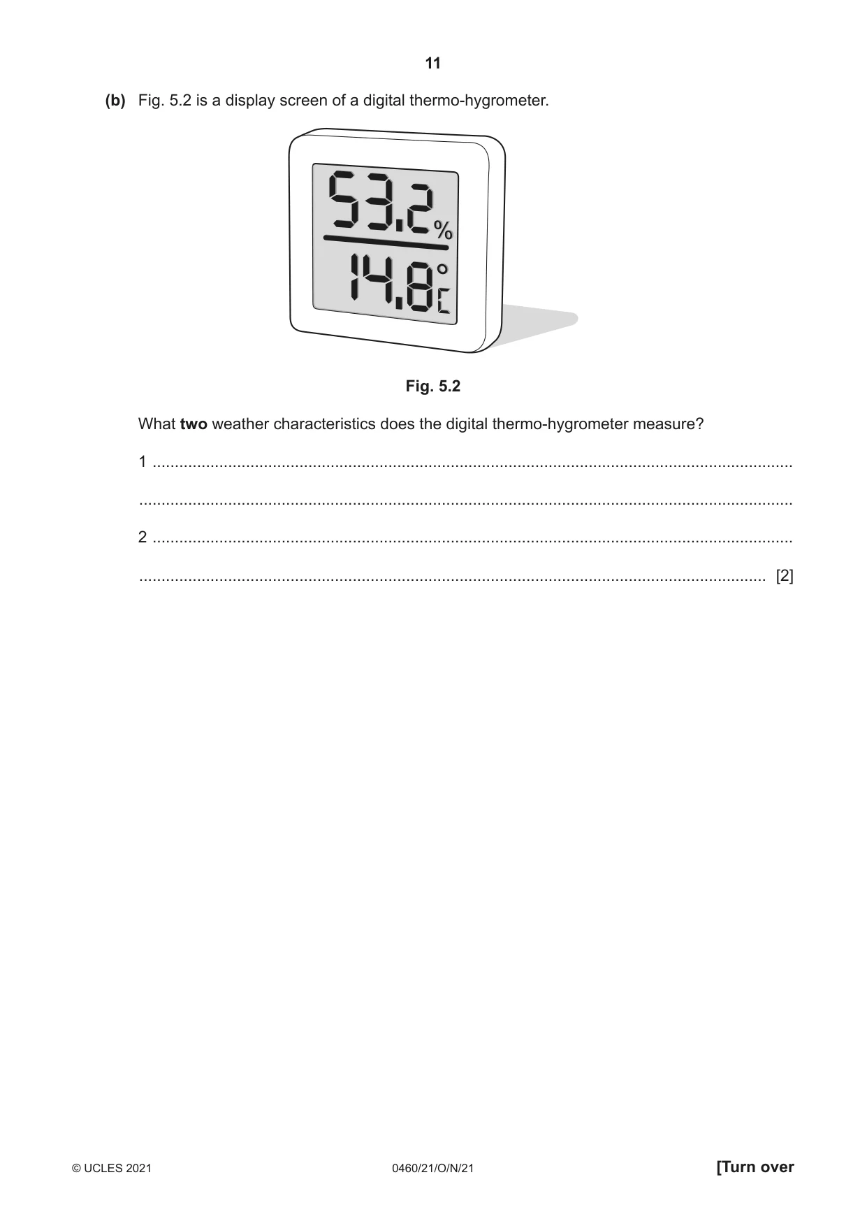 Cambridge IGCSE Geography 0460 2021 Oct/Nov Paper 2 · Variant 1 question paper, page 11 of 16