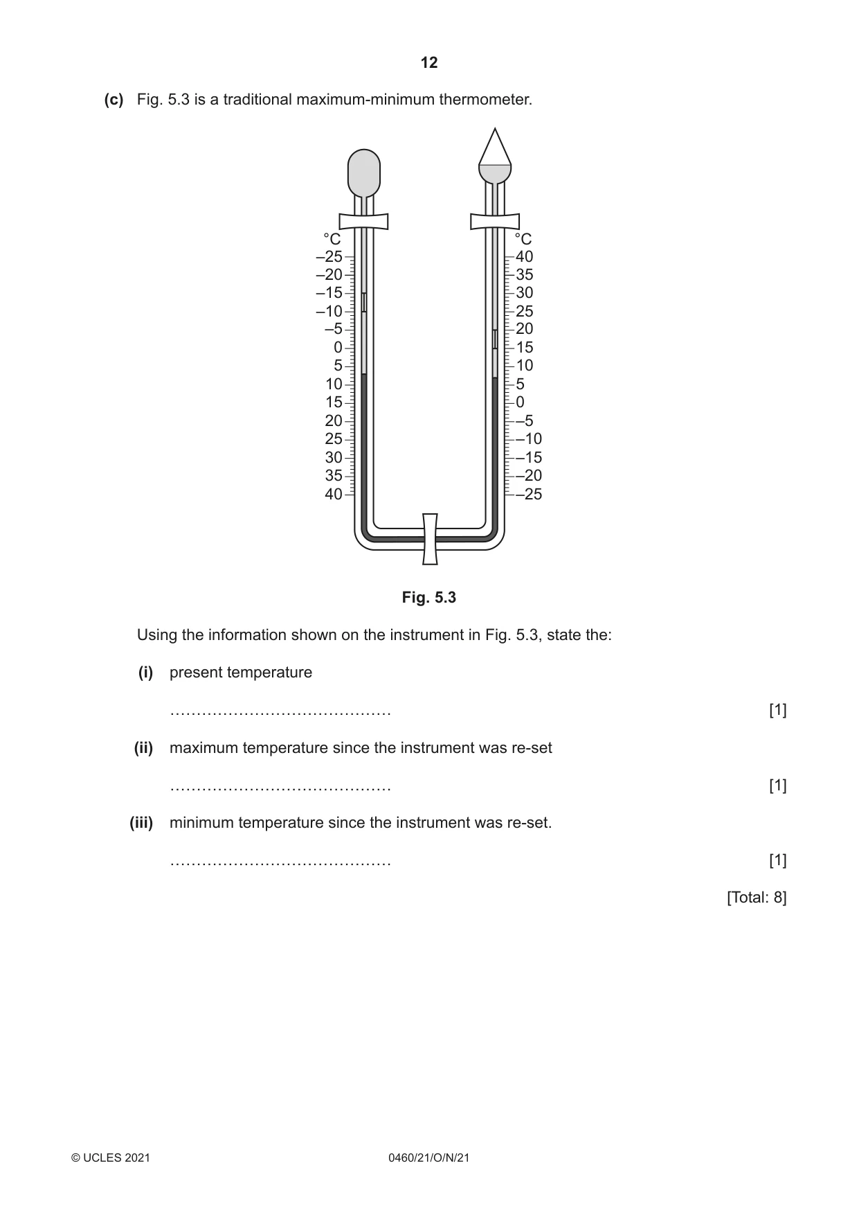 Cambridge IGCSE Geography 0460 2021 Oct/Nov Paper 2 · Variant 1 question paper, page 12 of 16